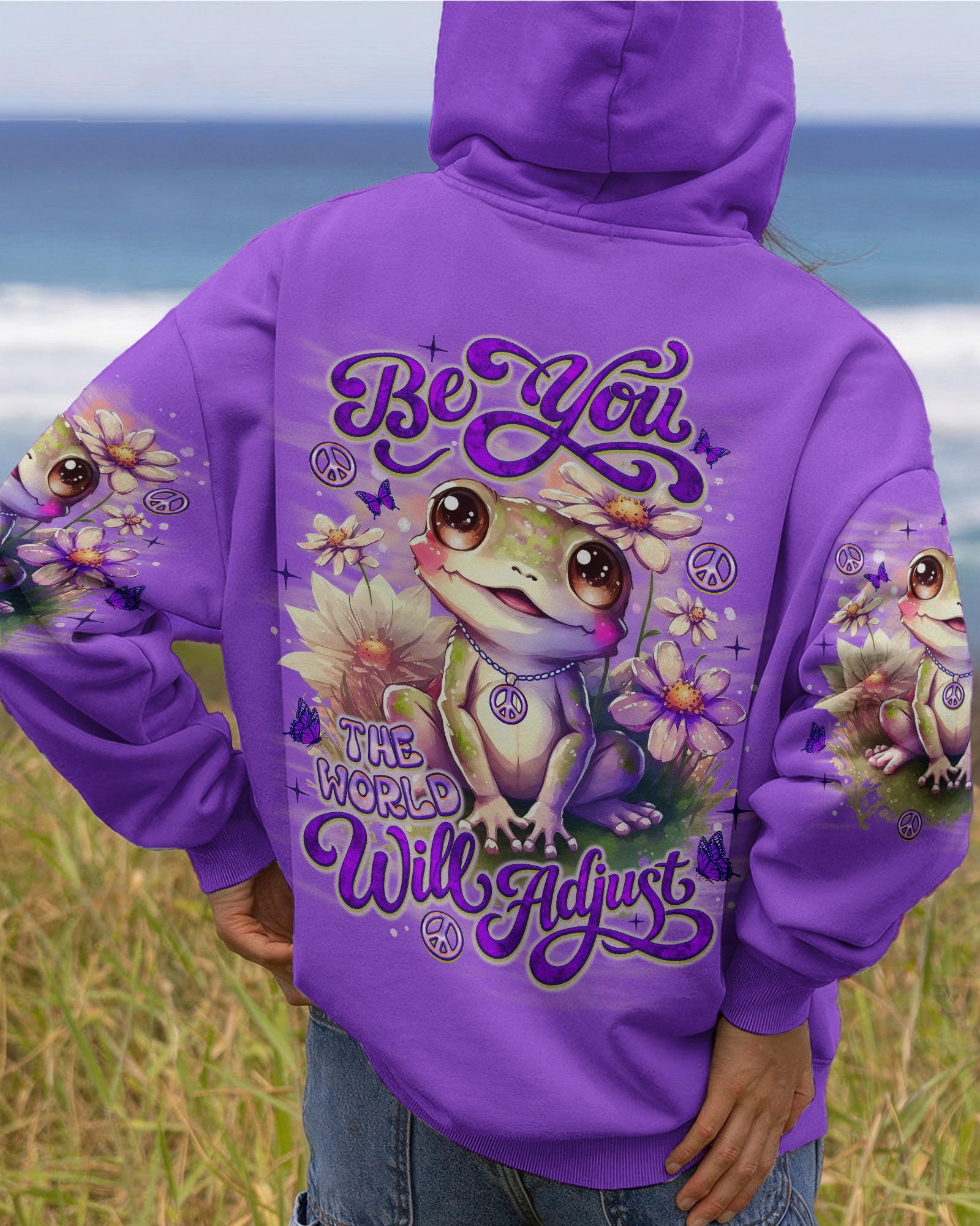BE YOU THE WORLD WILL ADJUST FROG ALL OVER PRINT - TLNO0302261
