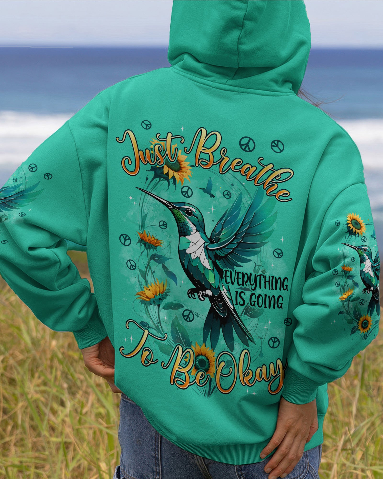 JUST BREATHE HUMMINGBIRD ALL OVER PRINT - TYPQ2702262