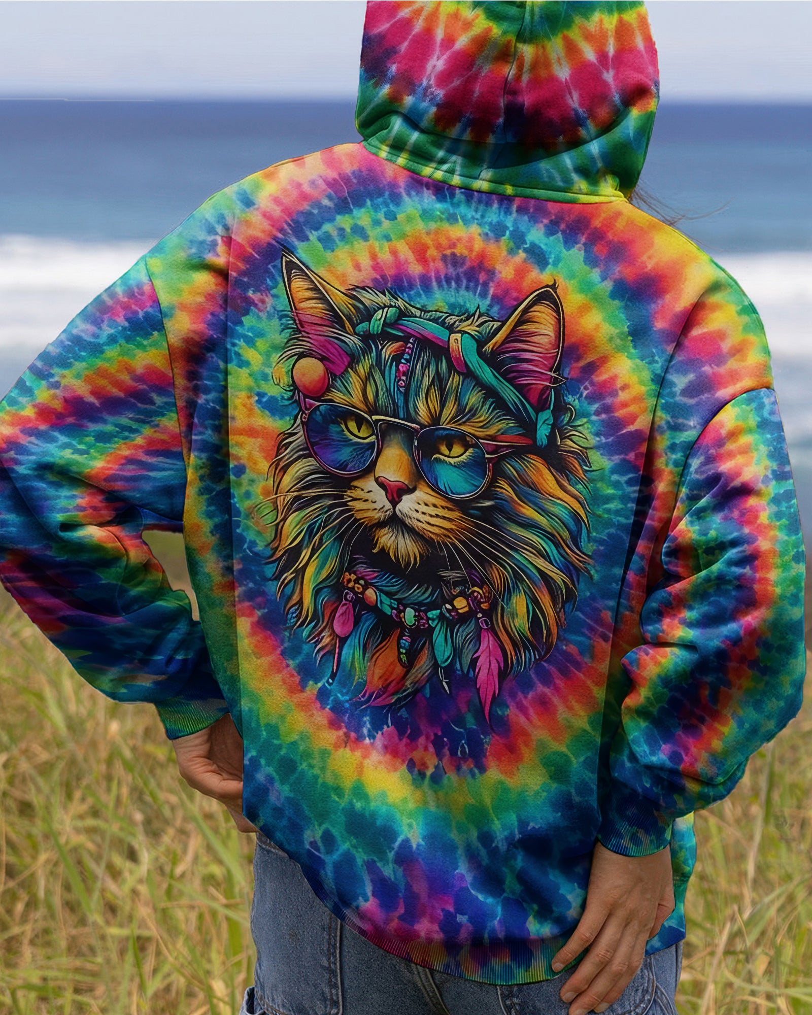 HIPPIE CAT SWIRL ALL OVER PRINT - TLNO0202261