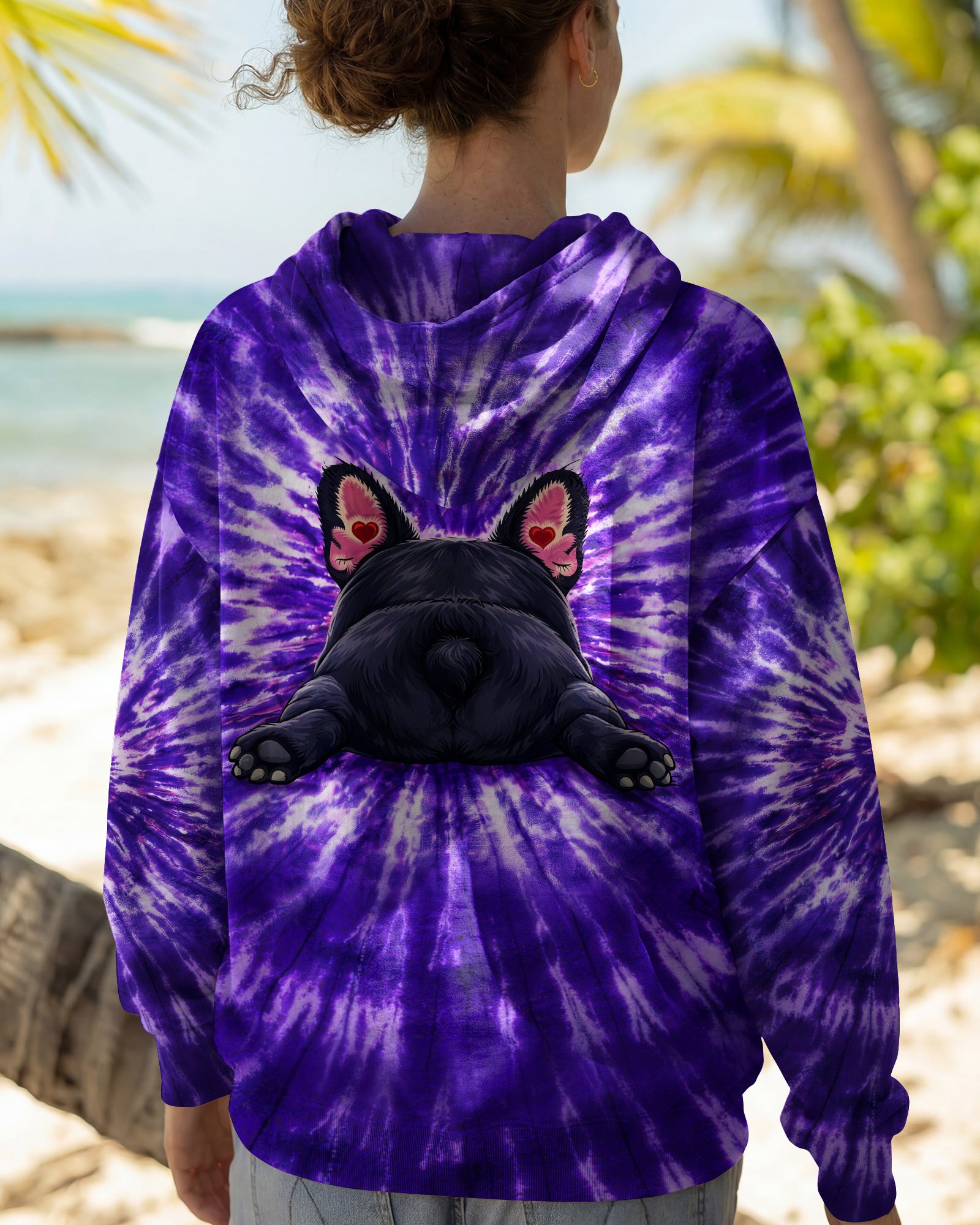 FRENCH BULLDOG PURPLE SWIRL ALL OVER PRINT - TLHG0903262