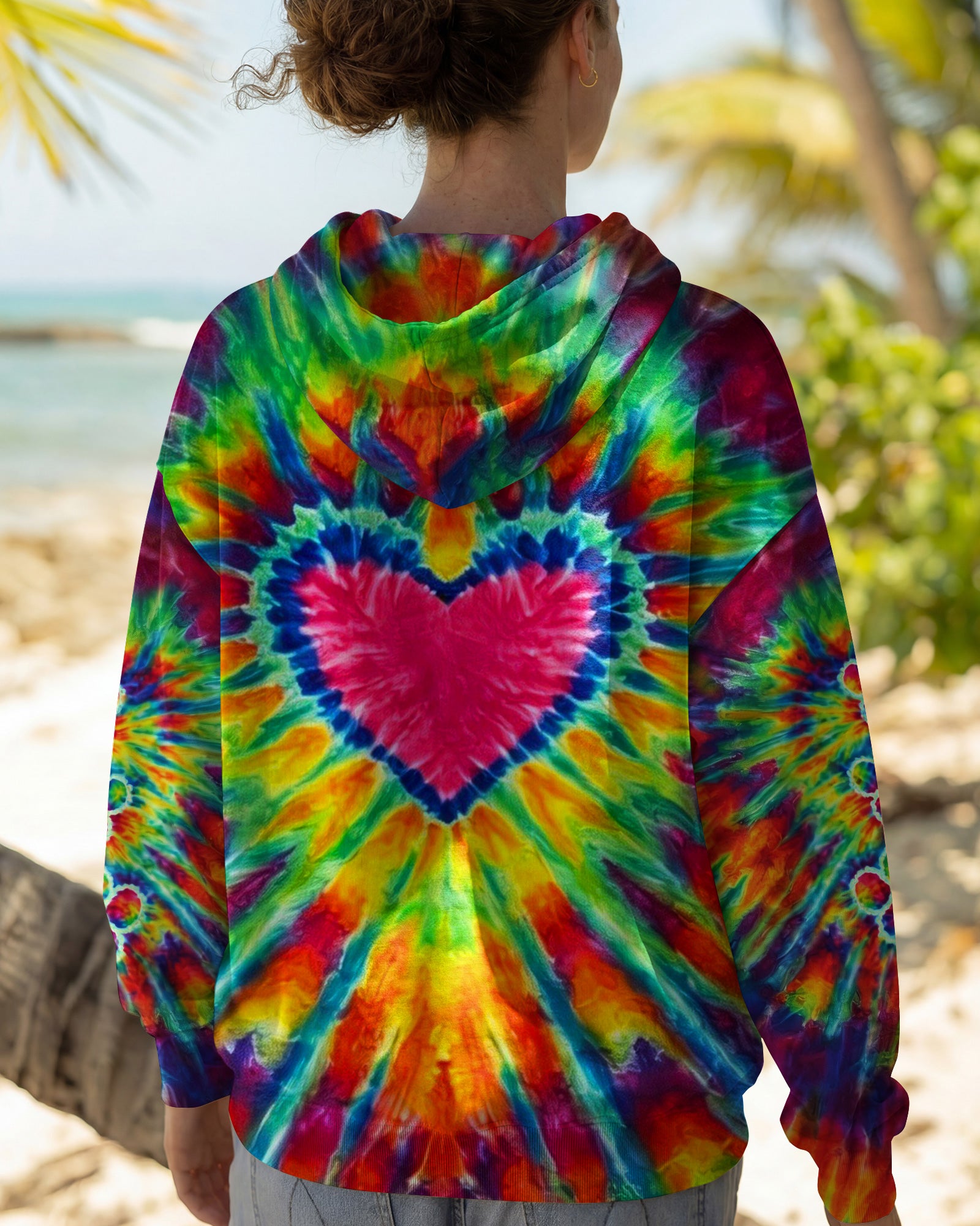 HEART PAW PRINT COLORFUL SWIRL ALL OVER PRINT  - TLNO0104261