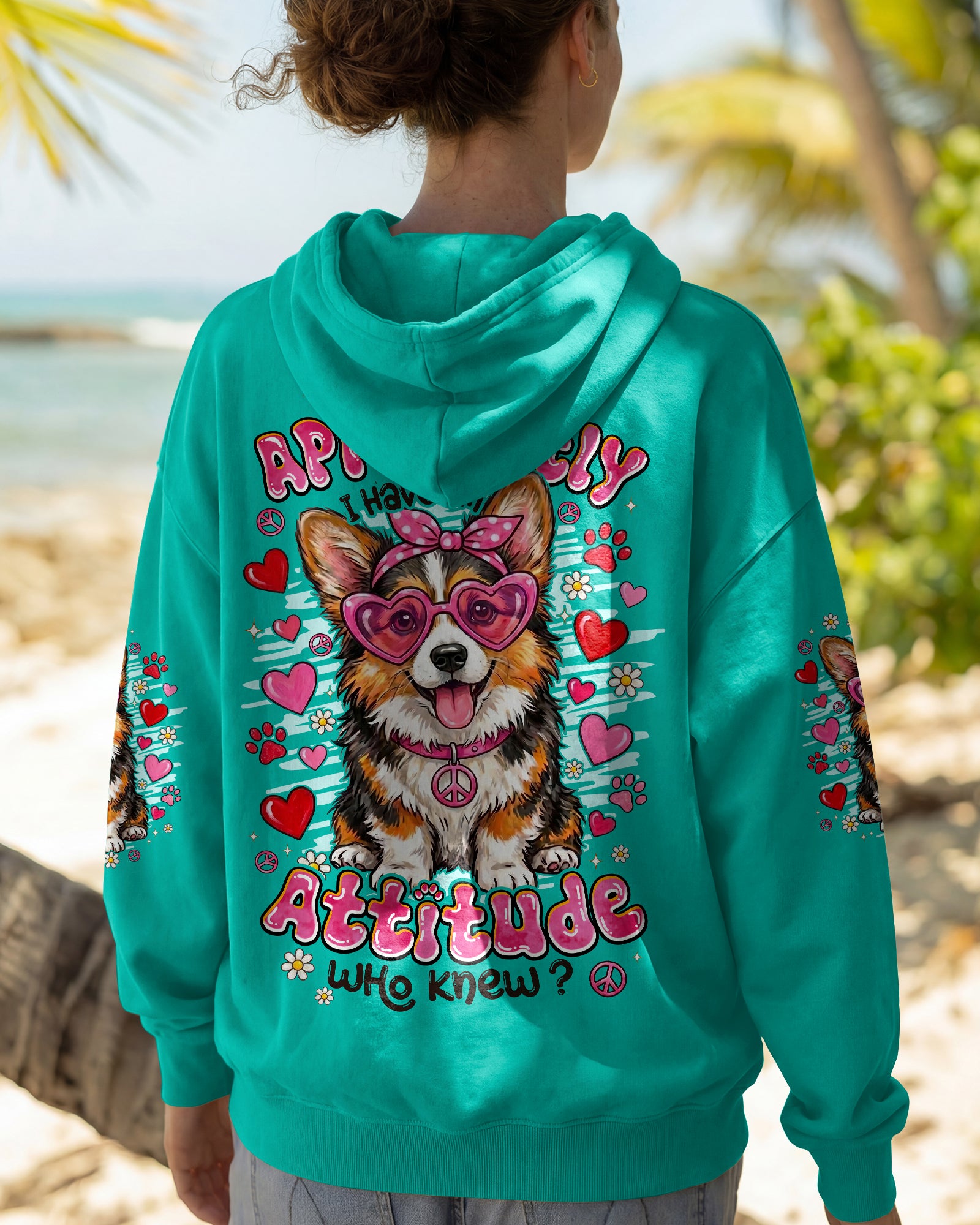 APPARENTLY I HAVE AN ATTITUDE WHO KNEW CORGI DOG ALL OVER PRINT - TYPQ1605261