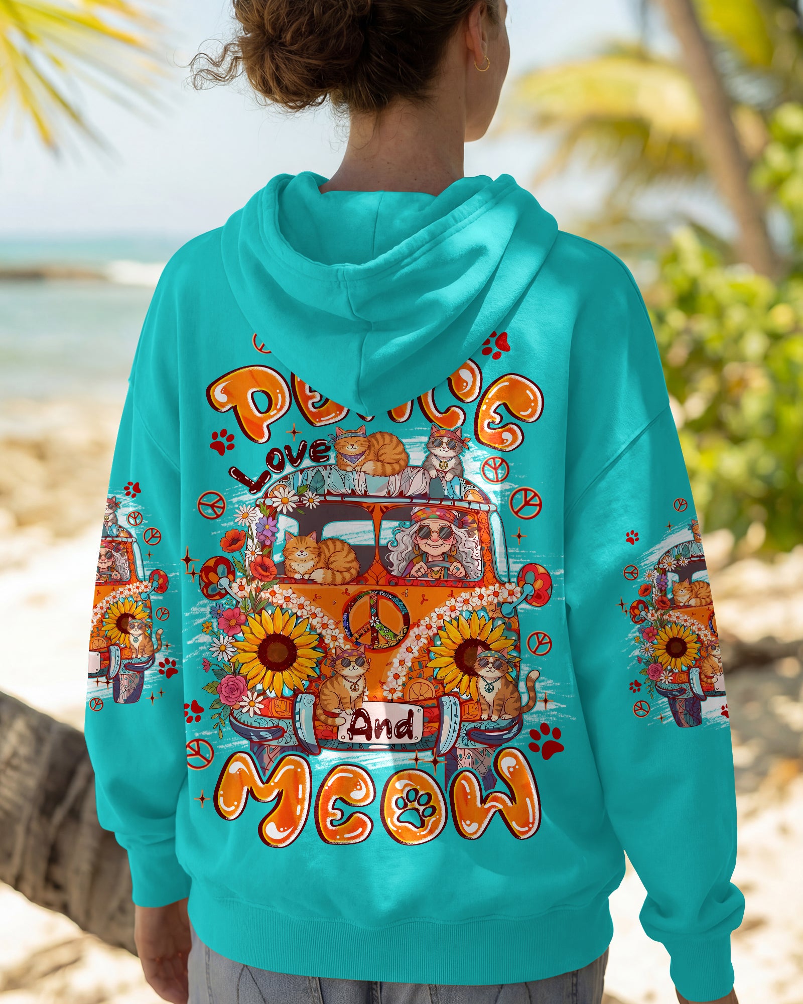 PEACE LOVE AND MEOW ALL OVER PRINT - TYPQ2107261