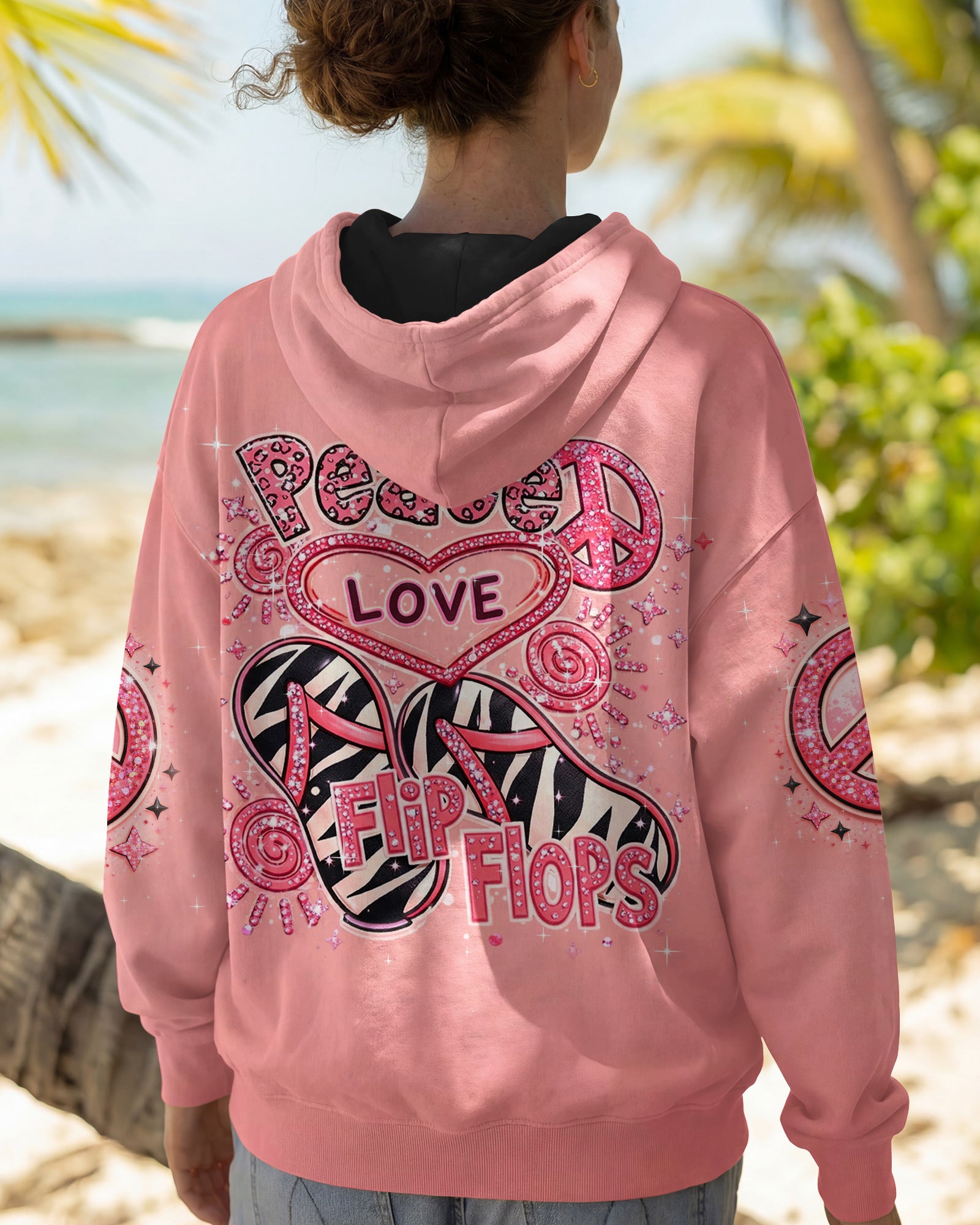 PEACE LOVE FLIP FLOPS ALL OVER PRINT - TLHN0603261
