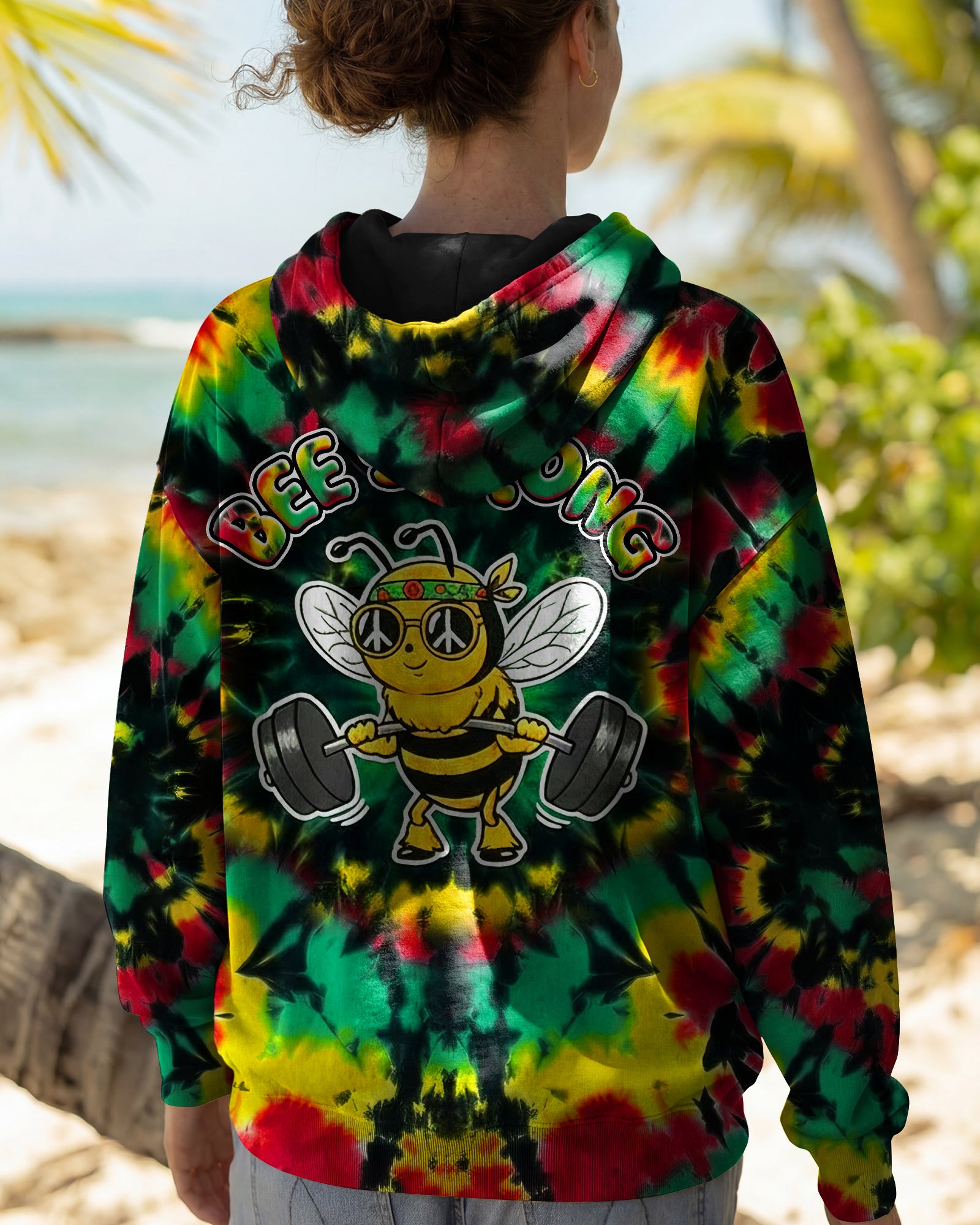 BEE STRONG RAINBOW SWIRL ALL OVER PRINT - YHHG0302261