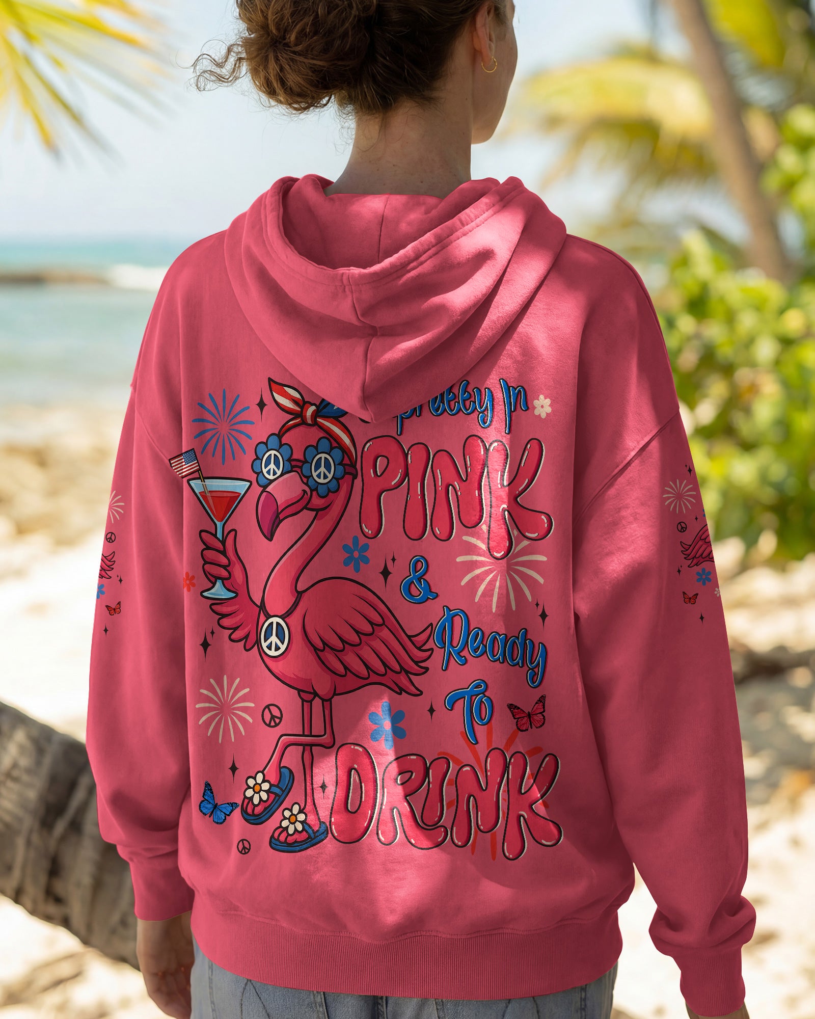 PRETTY IN PINK FLAMINGO ALL OVER PRINT - TYLN0304261