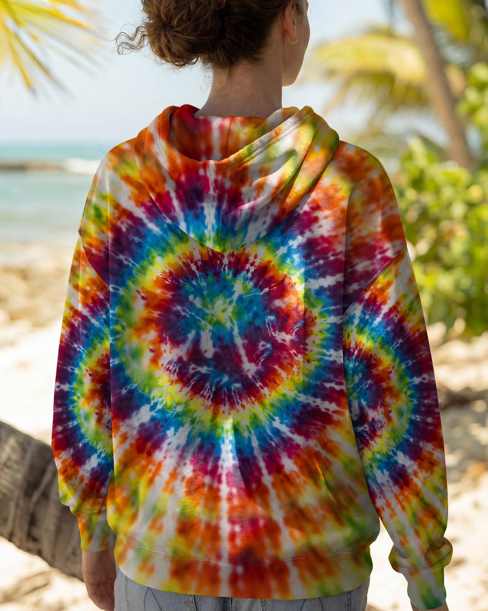 PEACE LOVE PAW PRINT COLORFUL SWIRL ALL OVER PRINT  - TLHG3103262