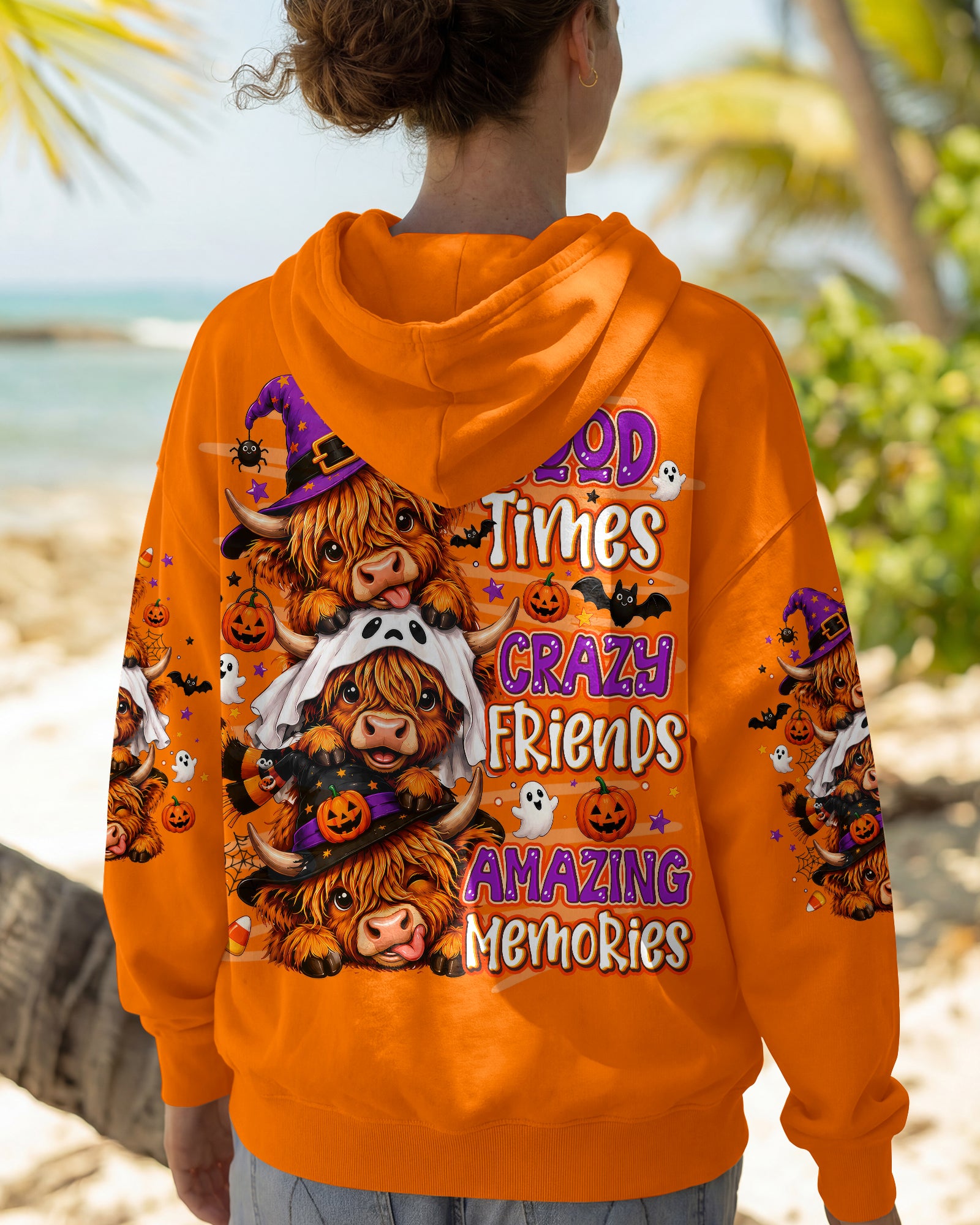 GOOD TIMES CRAZY FRIEND HIGHLAND COW HALLOWEEN ALL OVER PRINT - TLNO2307263