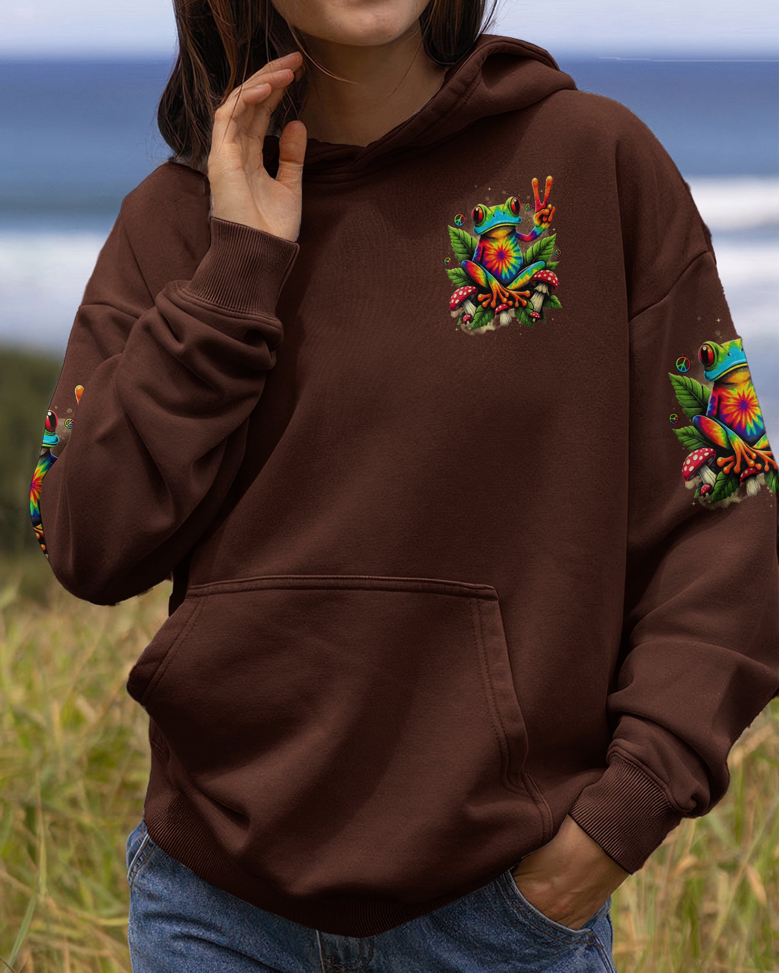 BE YOU THE WORLD WILL ADJUST FROG ALL OVER PRINT - TYTD0402261