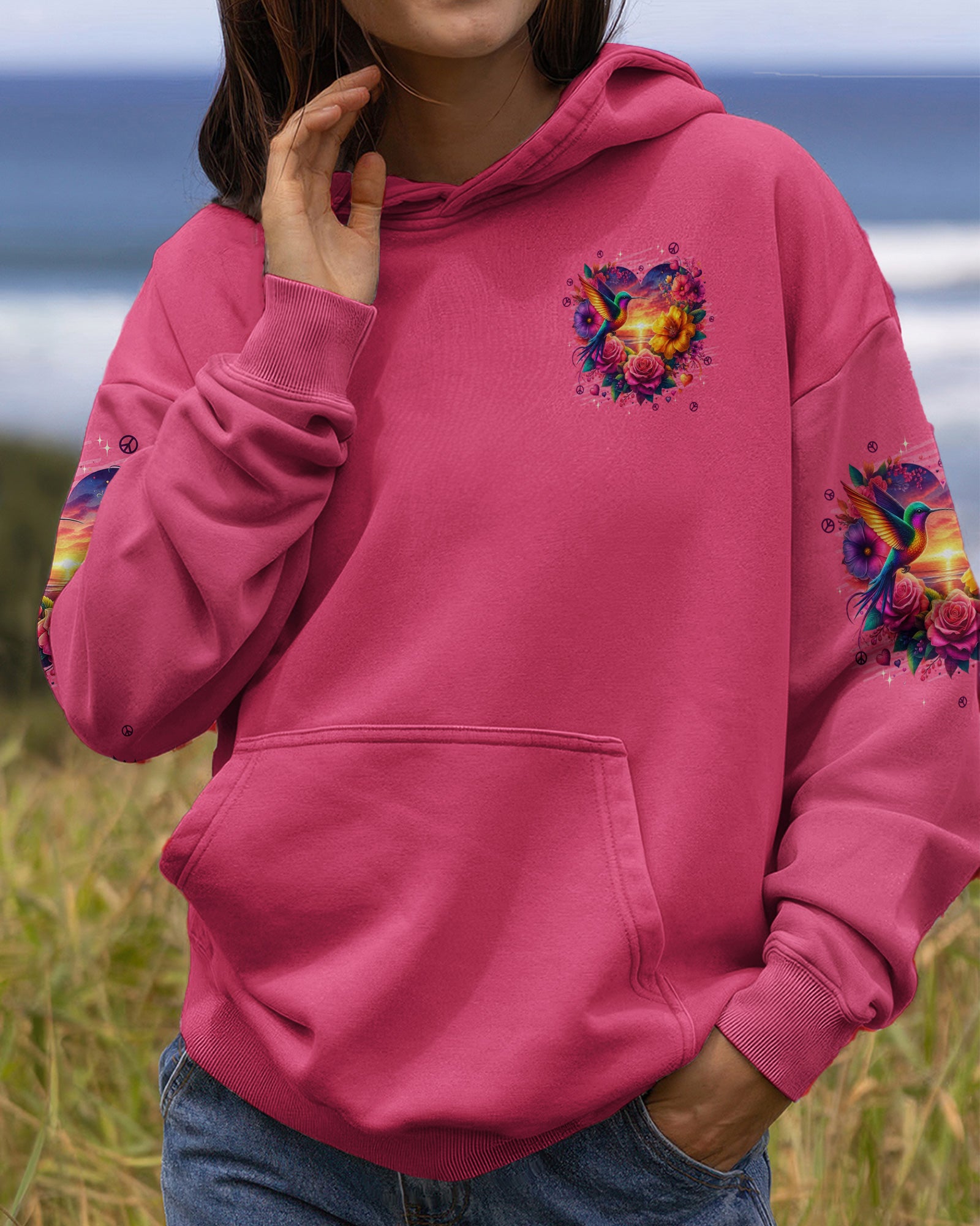 JUST BREATHE HUMMINGBIRD ALL OVER PRINT - TYPQ0602262