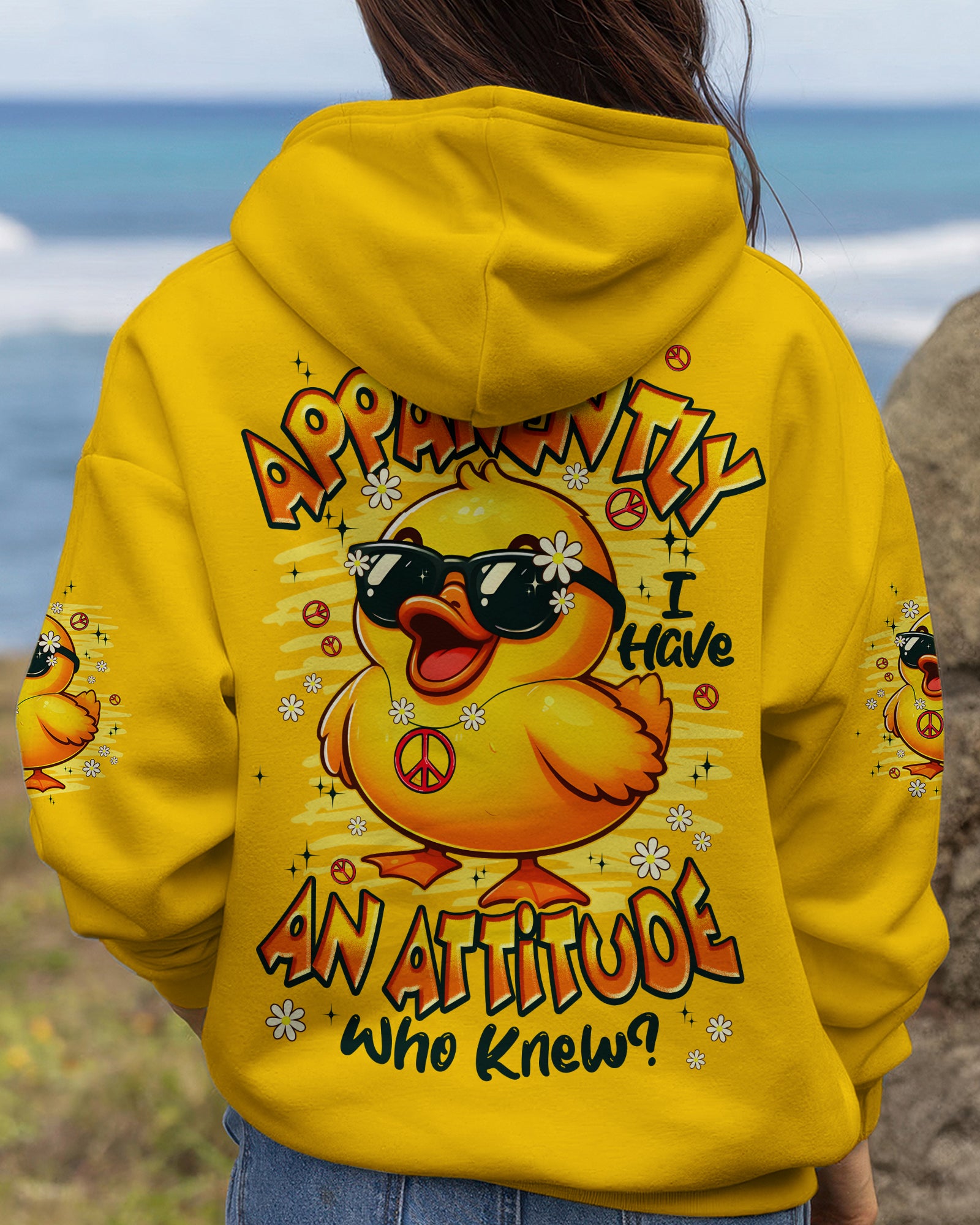APPARENTLY I HAVE AN ATTITUDE WHO KNEW DUCK ALL OVER PRINT - TYPQ2302261