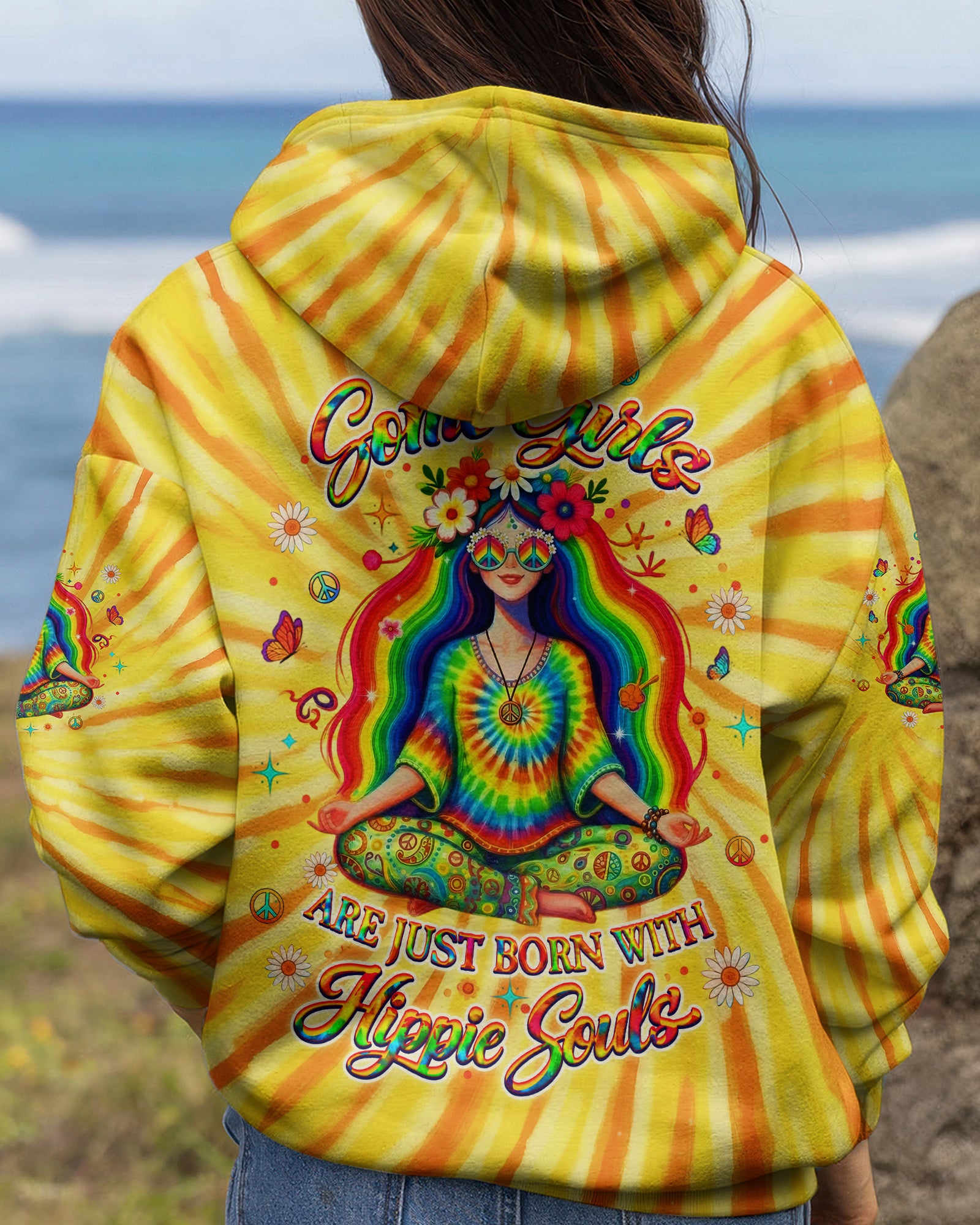 SOME GIRLS ARE JUST BORN WITH HIPPIE SOULS ALL OVER PRINT - YHLT0502262