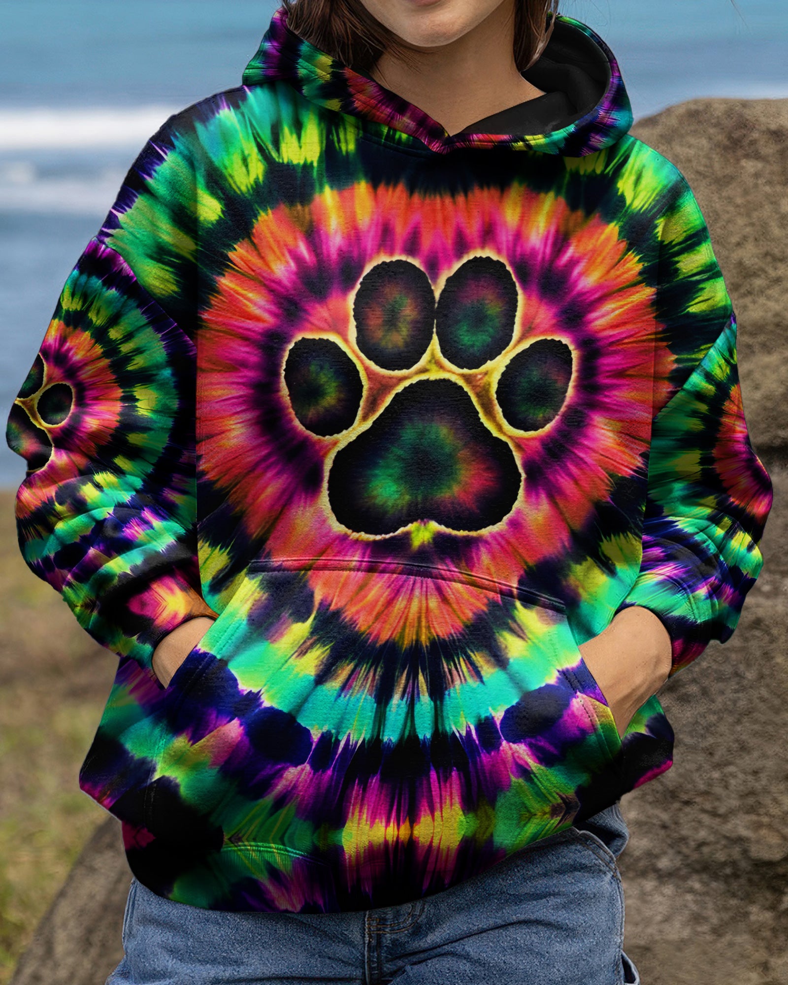 NEON COLORFUL PAW ALL OVER PRINT - TYQY2502261