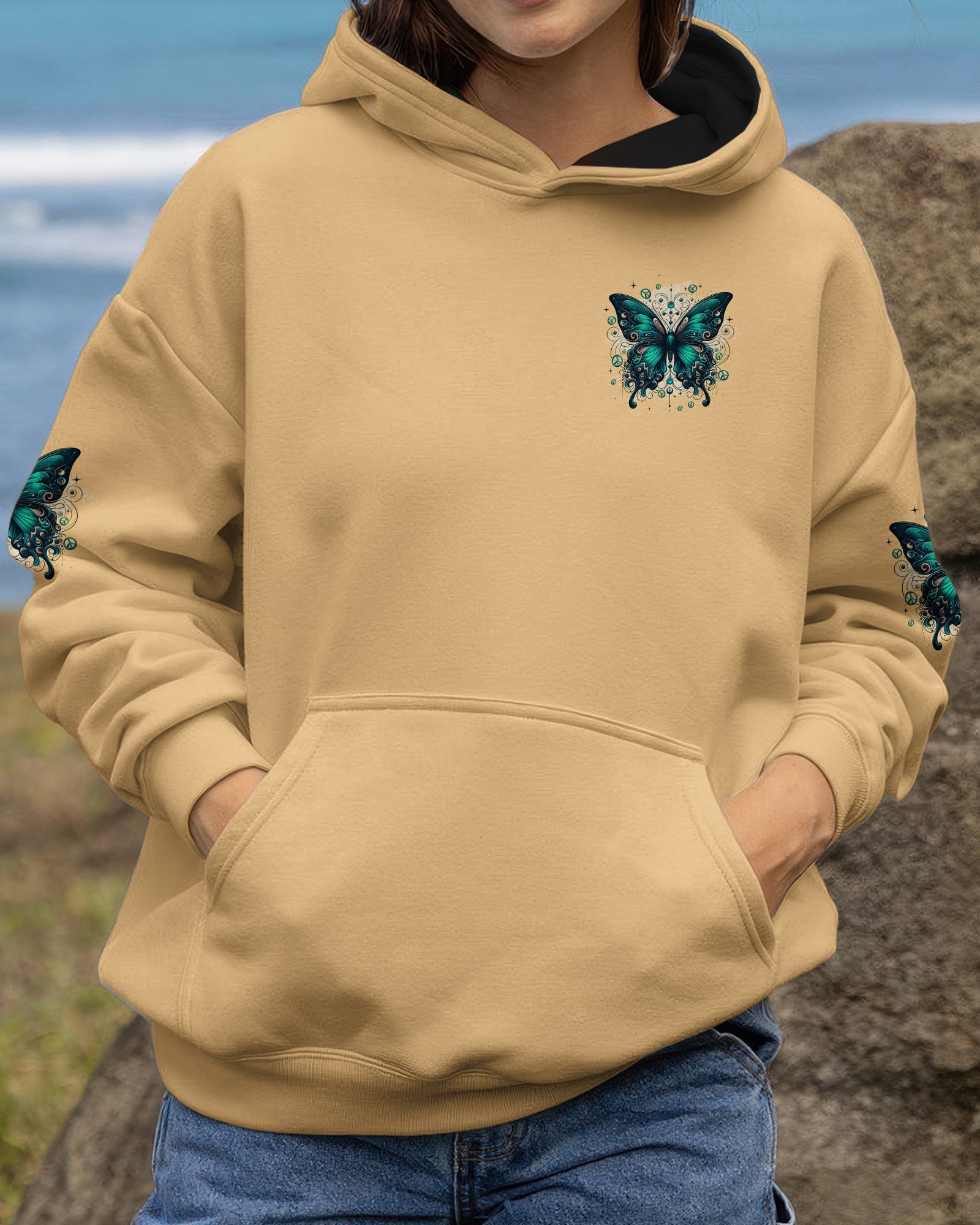NEVER TOO LATE TO FIND YOUR WINGS BUTTERFLY ALL OVER PRINT - TYQY0902261