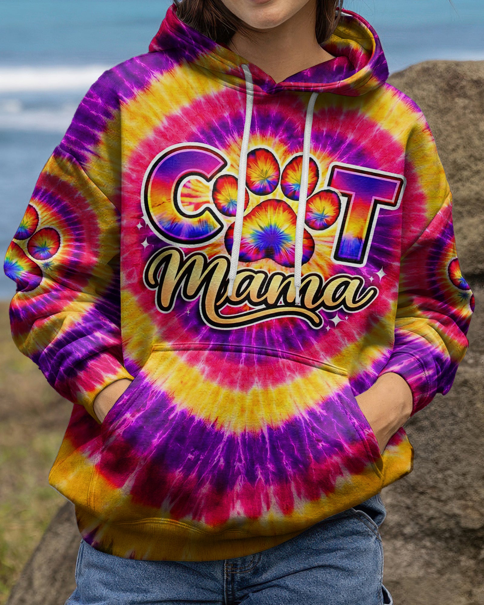 CAT MAMA SWIRL ALL OVER PRINT   - TLNT0703262