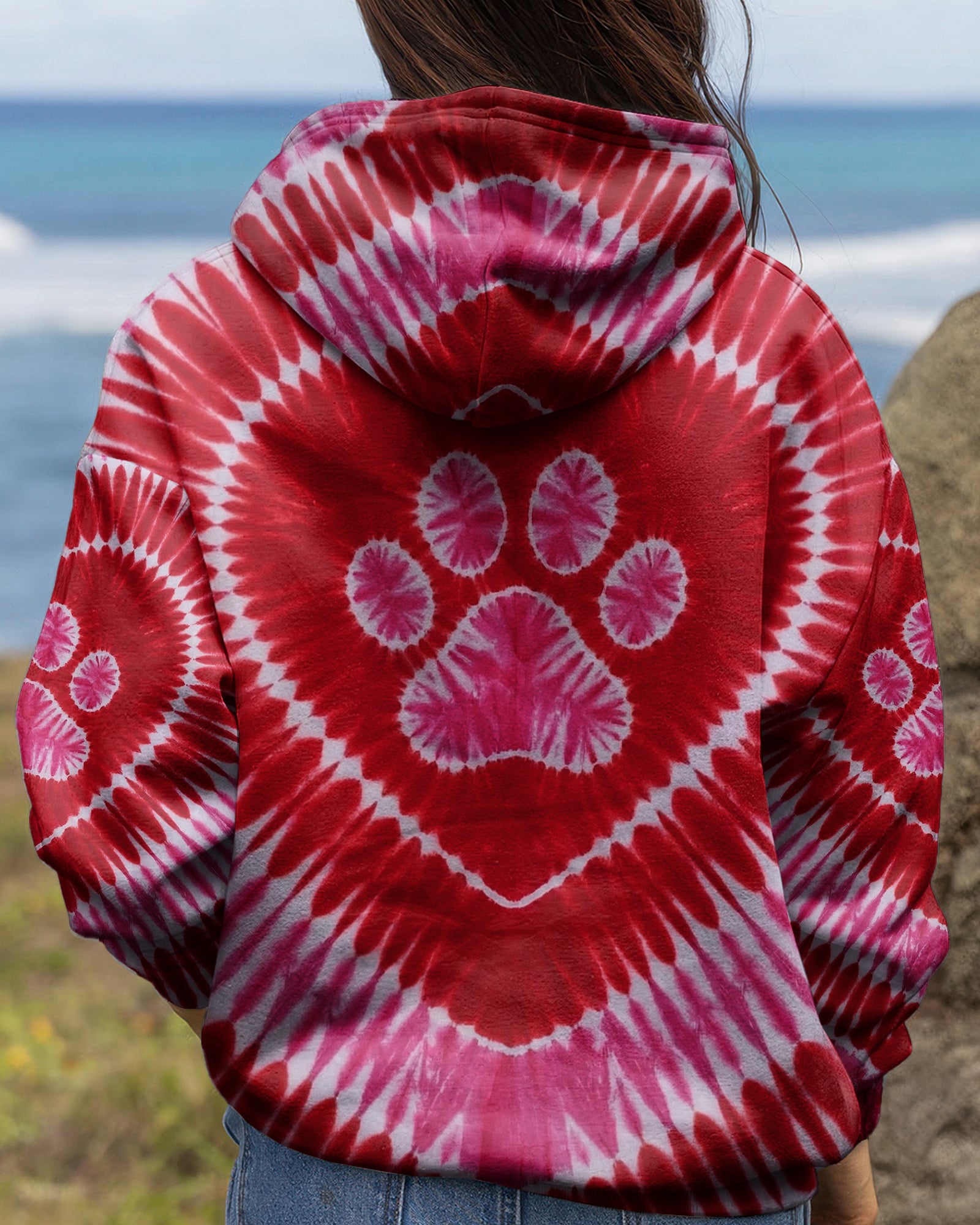 RED PINK PAW HEART ALL OVER PRINT - TYPQ0703261