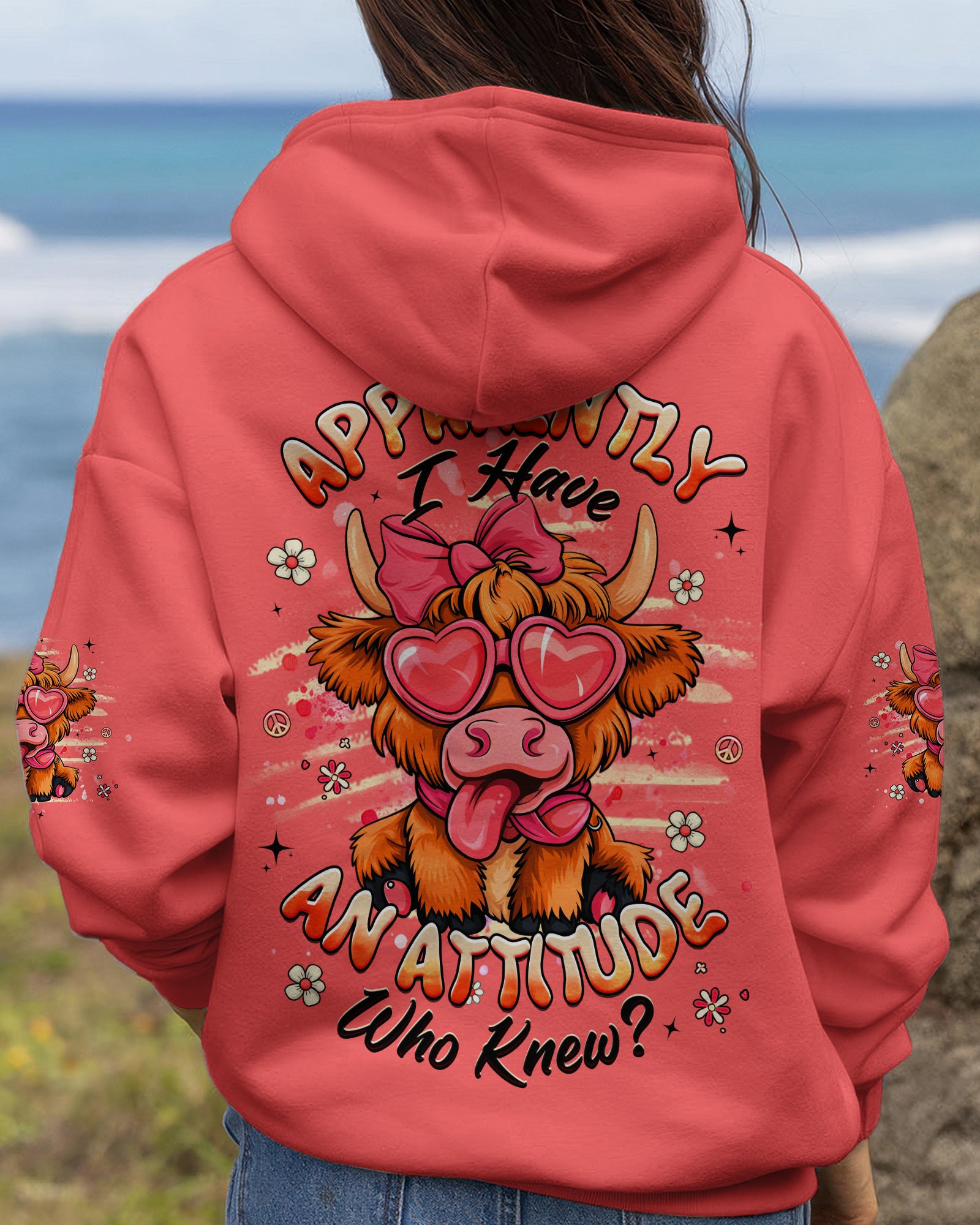 APPARENTLY I HAVE AN ATTITUDE WHO KNEW COW ALL OVER PRINT - TLHG0603262