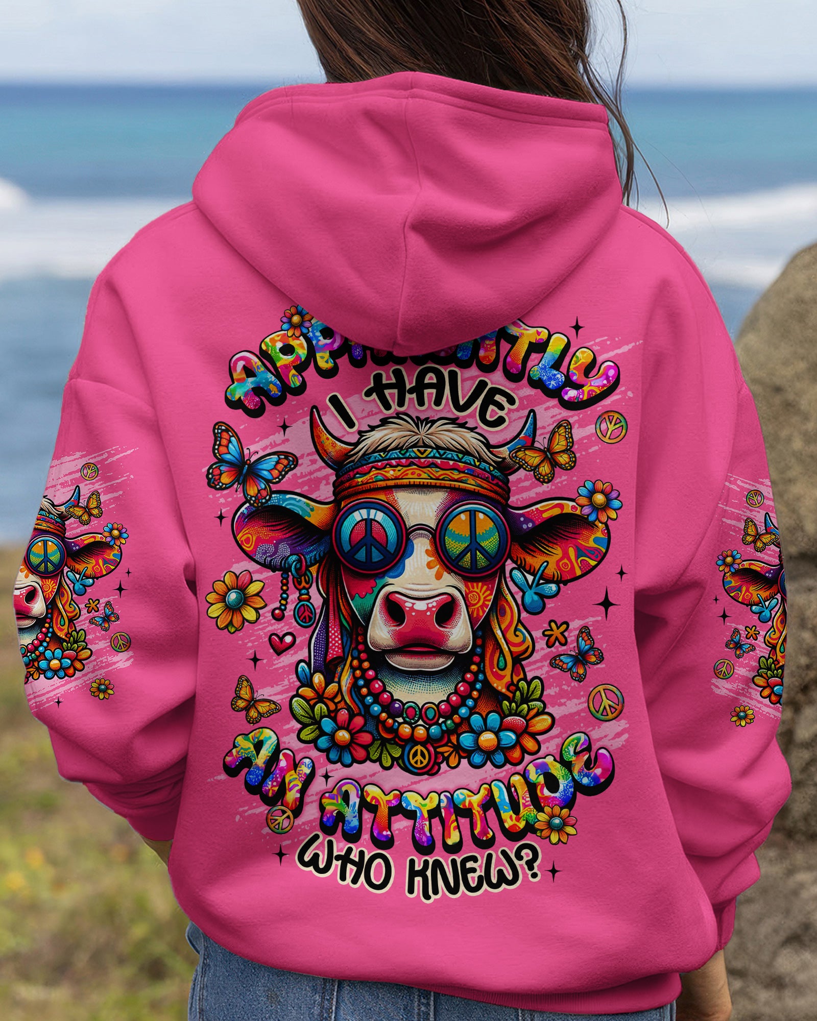 APPARENTLY I HAVE AN ATTITUDE WHO KNEW COW ALL OVER PRINT - TLNT0602261