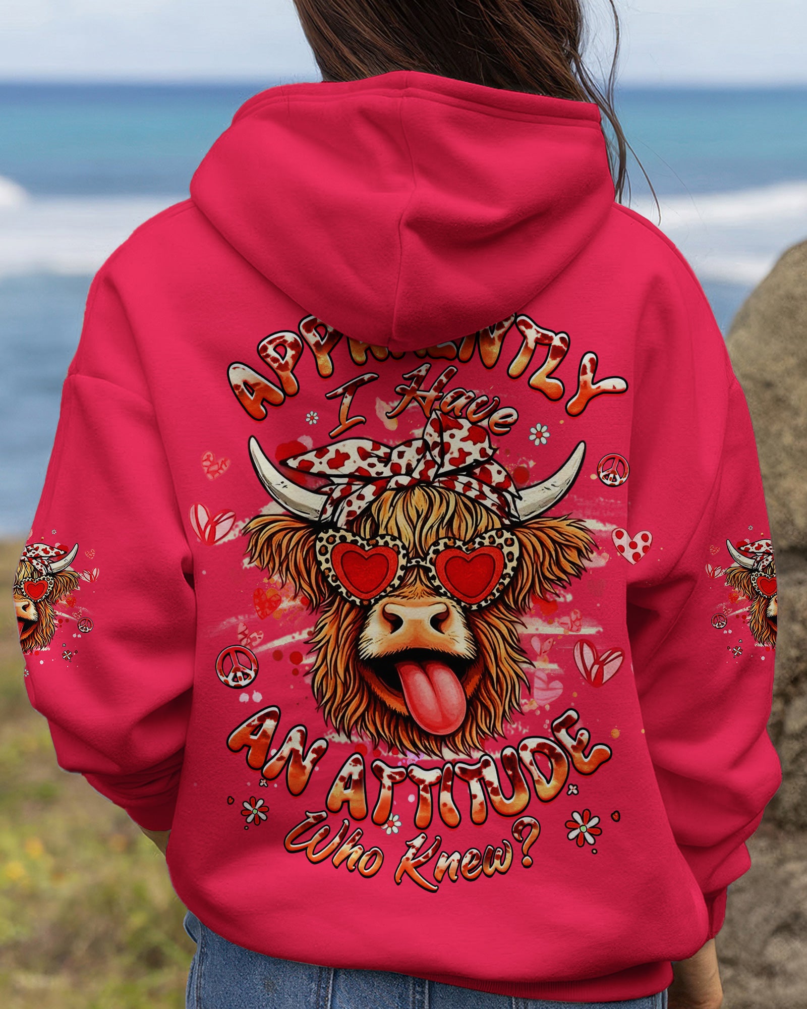 APPARENTLY I HAVE AN ATTITUDE WHO KNEW COW ALL OVER PRINT - YHHG1002261