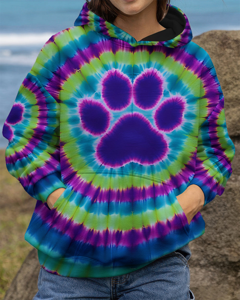 PAW PRINT TIE DYE ALL OVER PRINT - TYQY1612252