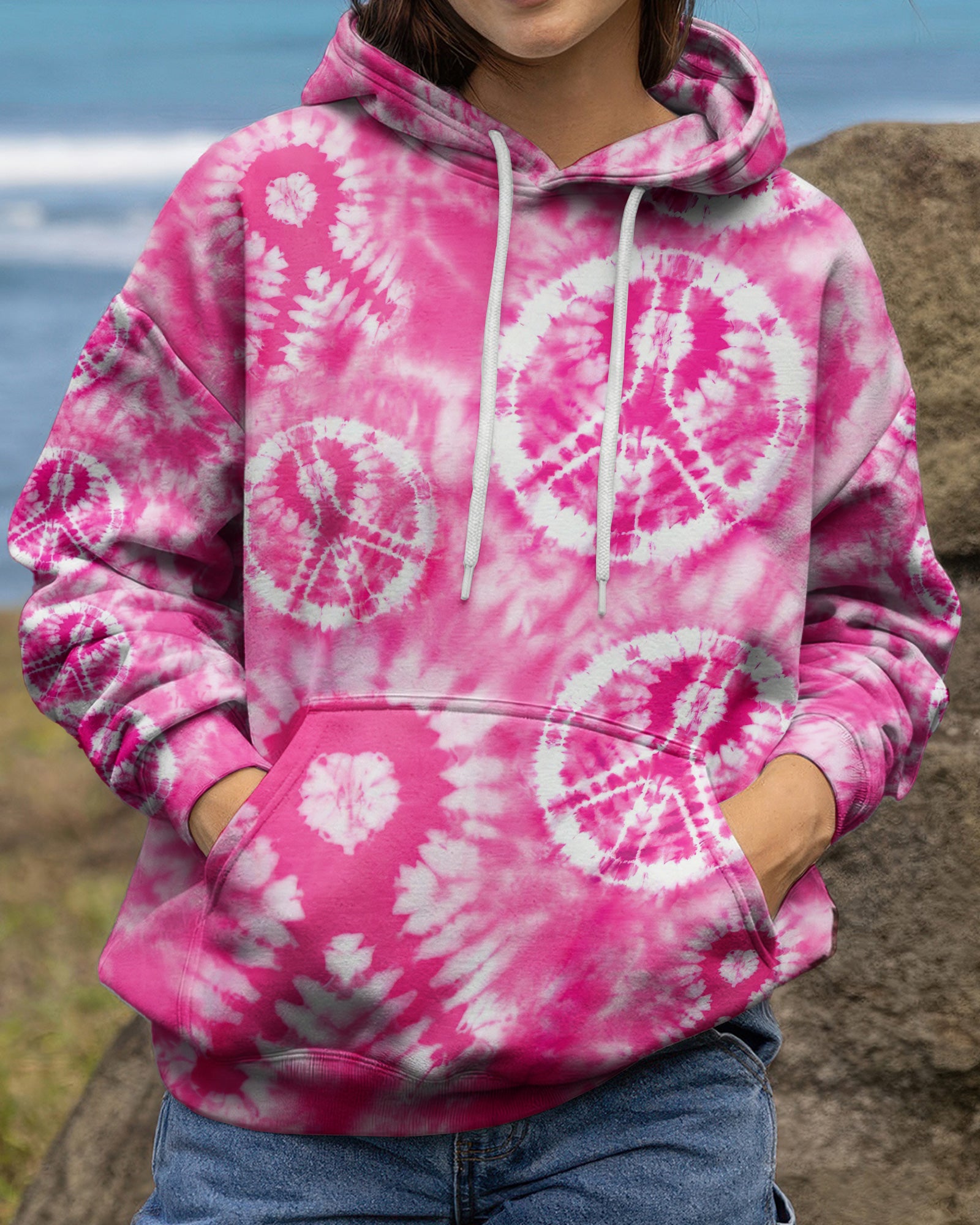 PINK PEACE SWIRL ALL OVER PRINT - RI1006261