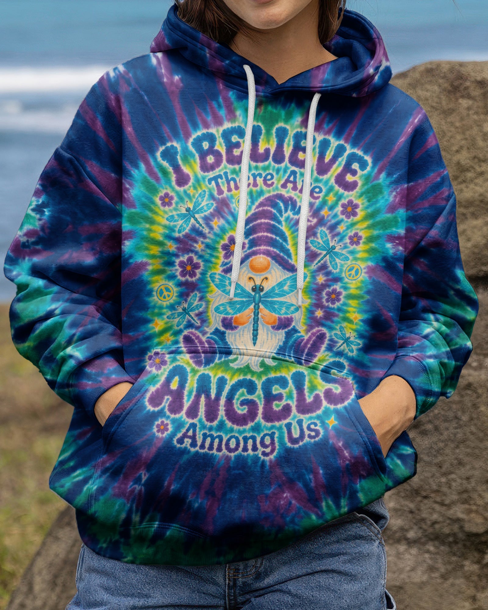 I BELIEVE ANGELS AMONG US GNOME ALL OVER PRINT - RI2107262