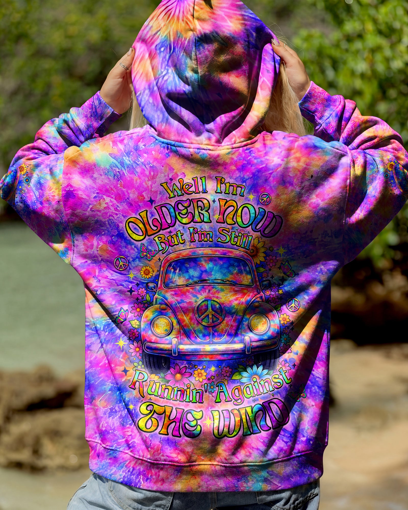 RUNNING AGAINST THE WIND CAR TIE DYE ALL OVER PRINT - YHLT2302262