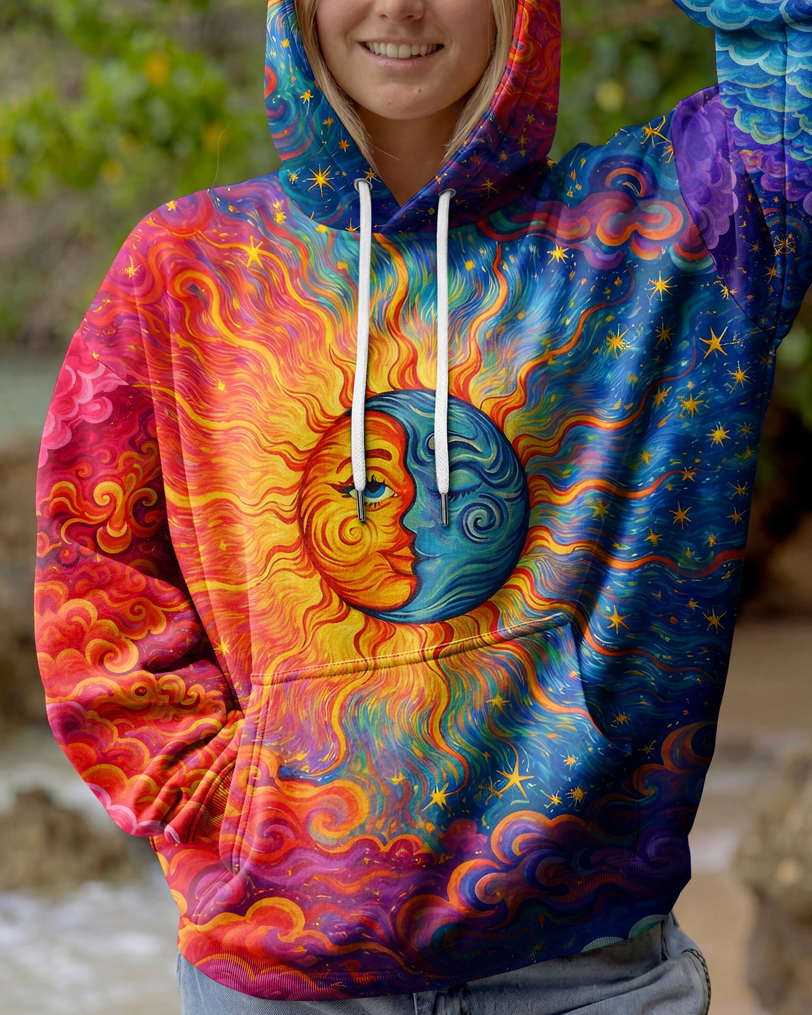 HIPPIE SUN MOON ART ALL OVER PRINT - TLNO2602261