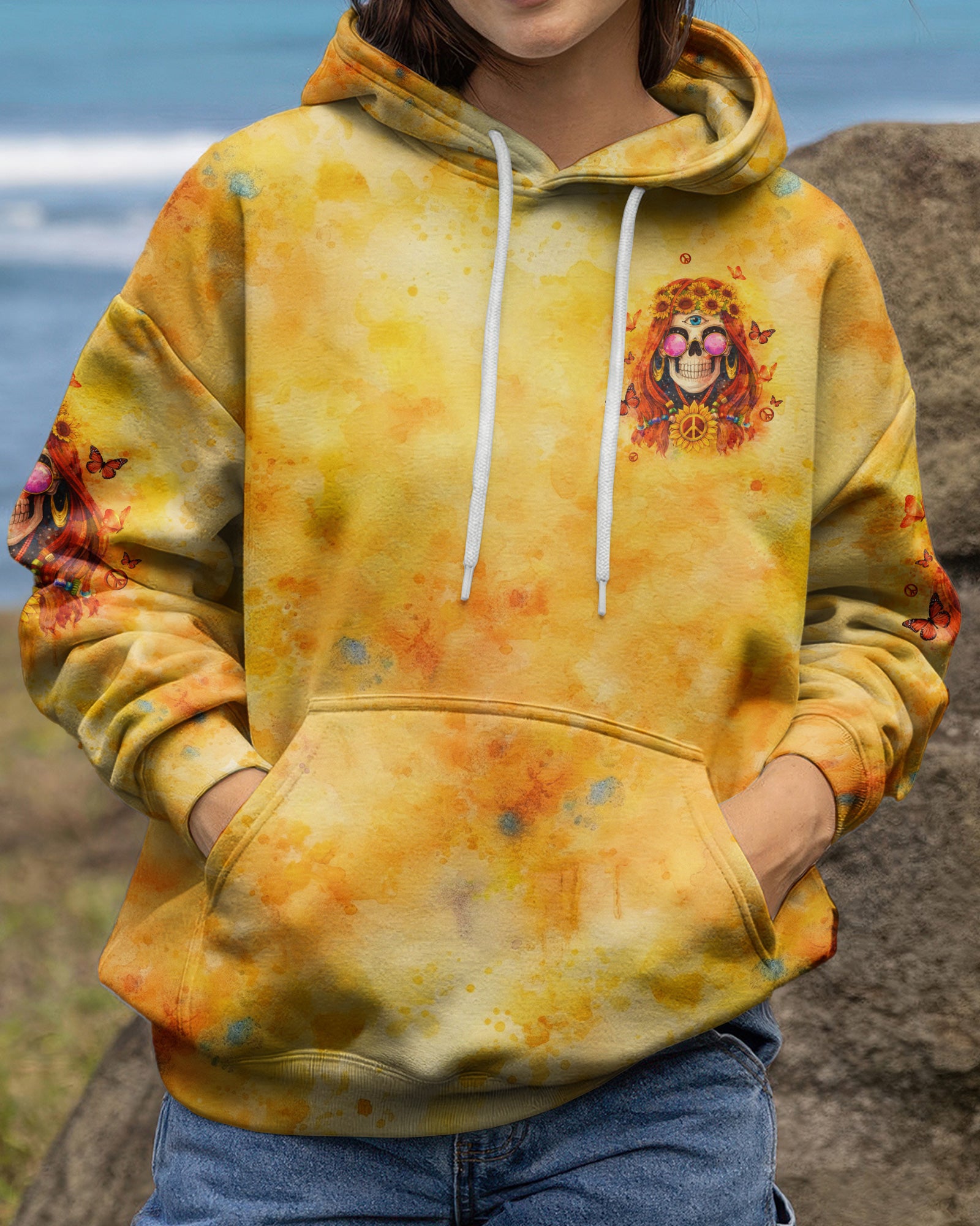 ASSUMING I'M JUST AN OLD LADY SKULL SUNFLOWER ALL OVER PRINT - TLTW1004261