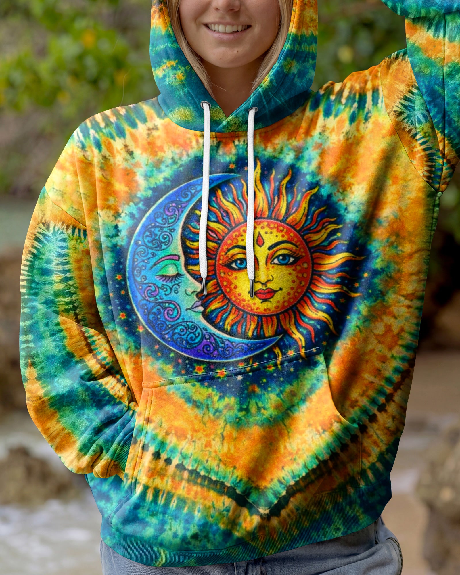 HIPPIE SUN & MOON  SWIRL ALL OVER PRINT - TLTW0203262