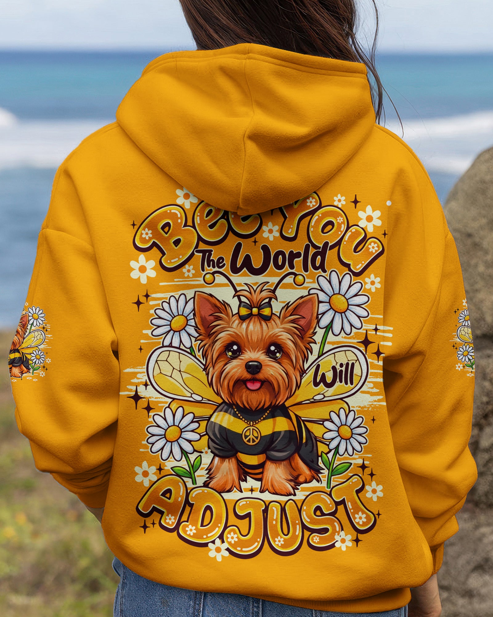 BEE YOU THE WORLD WILL ADJUST YORKSHIRE TERRIER DOG ALL OVER PRINT - TY1505261