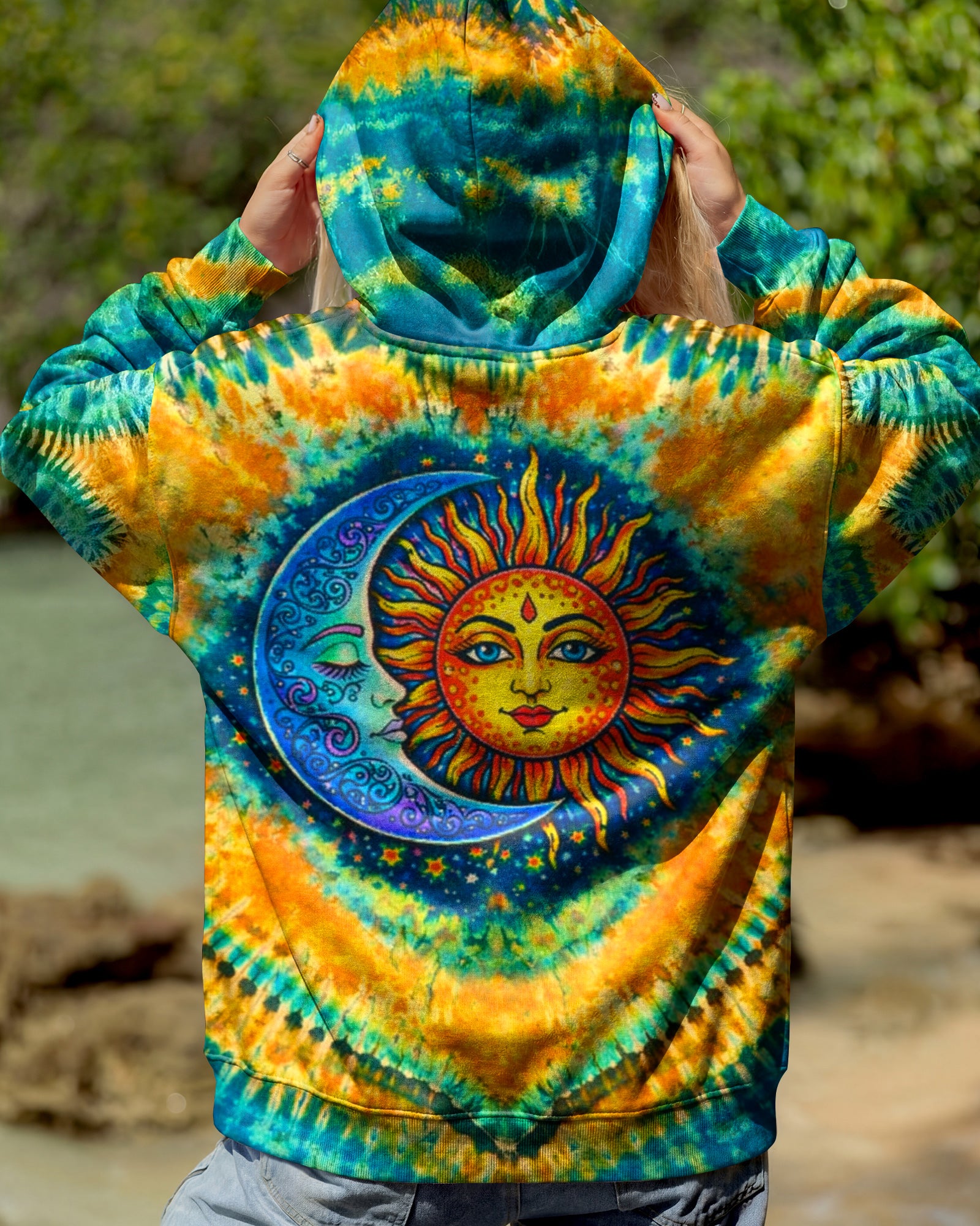 HIPPIE SUN & MOON  SWIRL ALL OVER PRINT - TLTW0203262