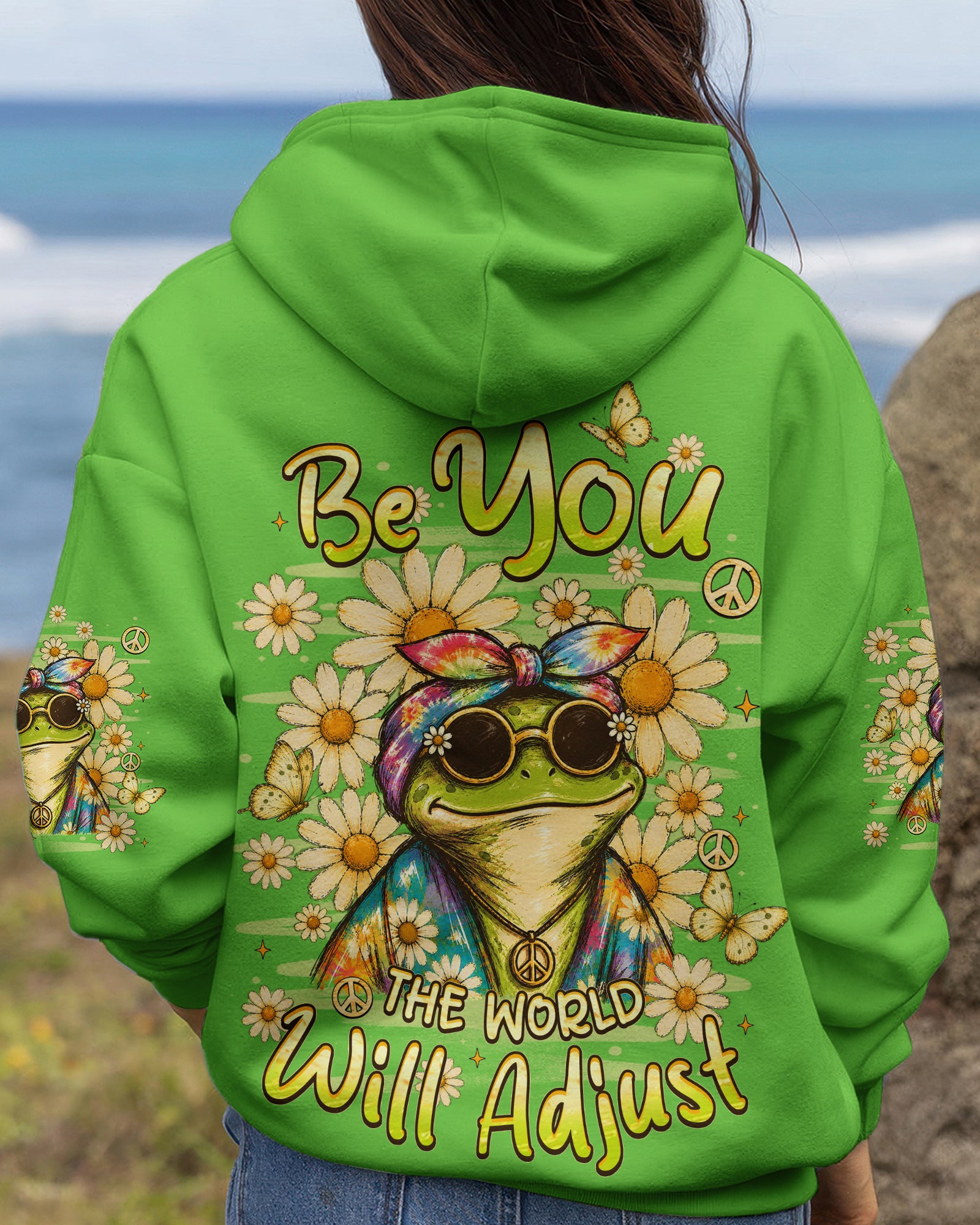 BE YOU THE WORLD WILL ADJUST FROG ALL OVER PRINT - TLHN3007263