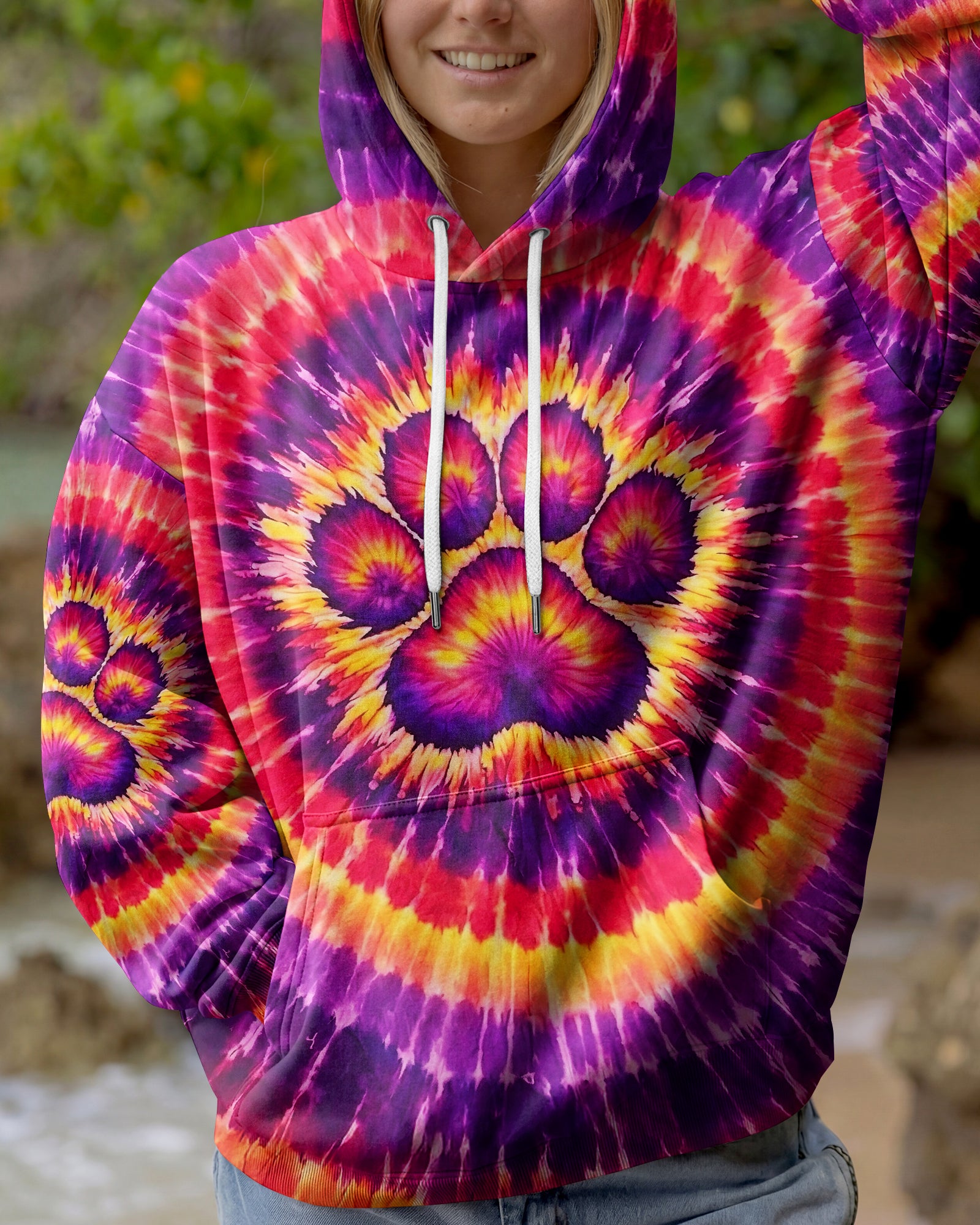 PAW PRINT SUNSET SWIRL ALL OVER PRINT - TLNT2602261