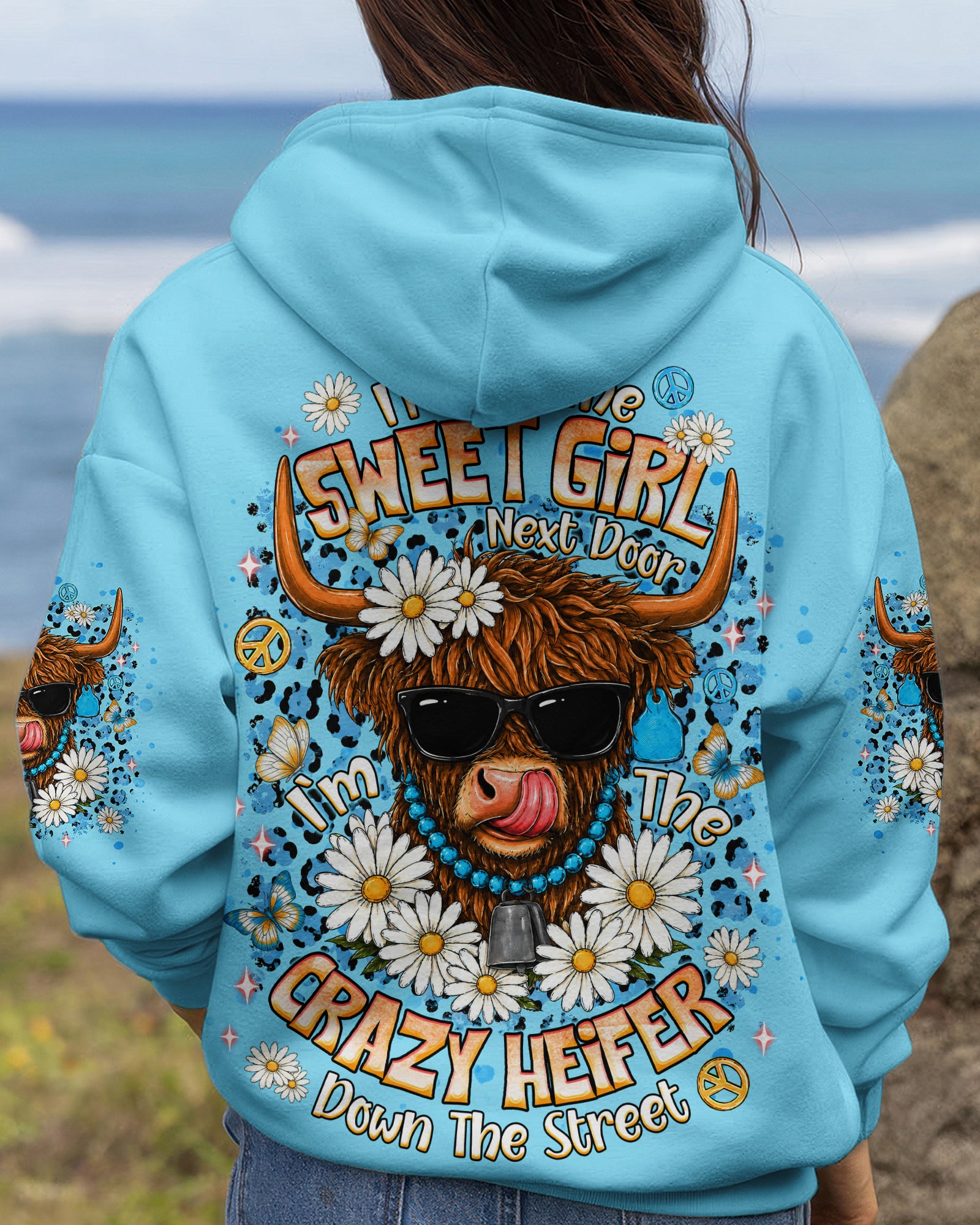 CRAZY HEIFER DOWN THE STREET COW ALL OVER PRINT  - TLNT2406262