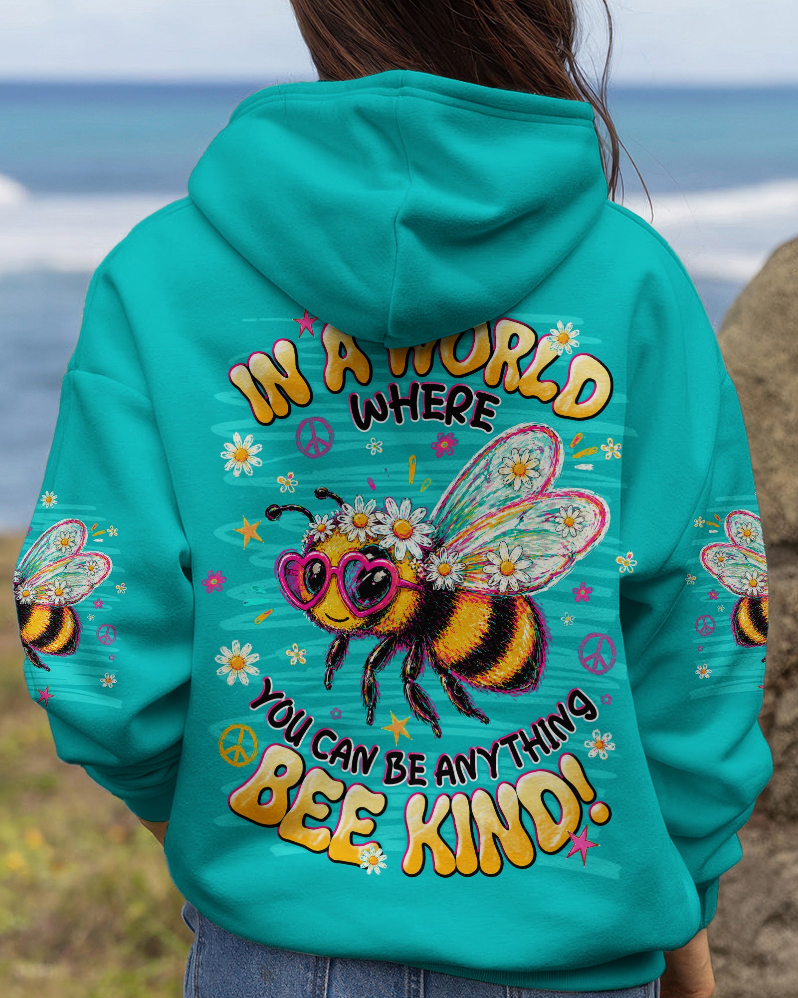 IN A WORLD WHERE YOU CAN BE ANYTHING BEE KIND ALL OVER PRINT  - TLNT1305263