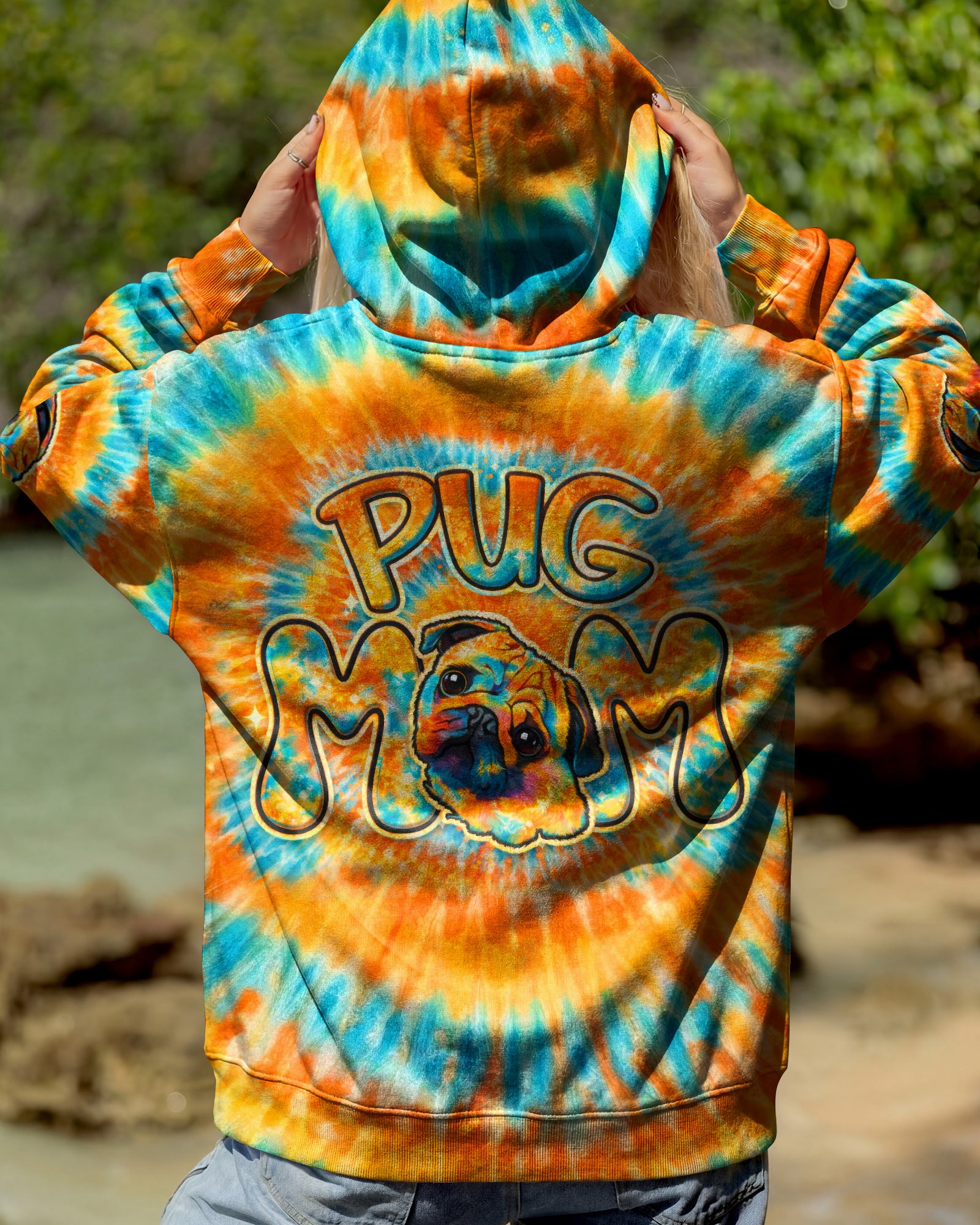PUG MOM DOG  SWIRL ALL OVER PRINT - TLTW2702263