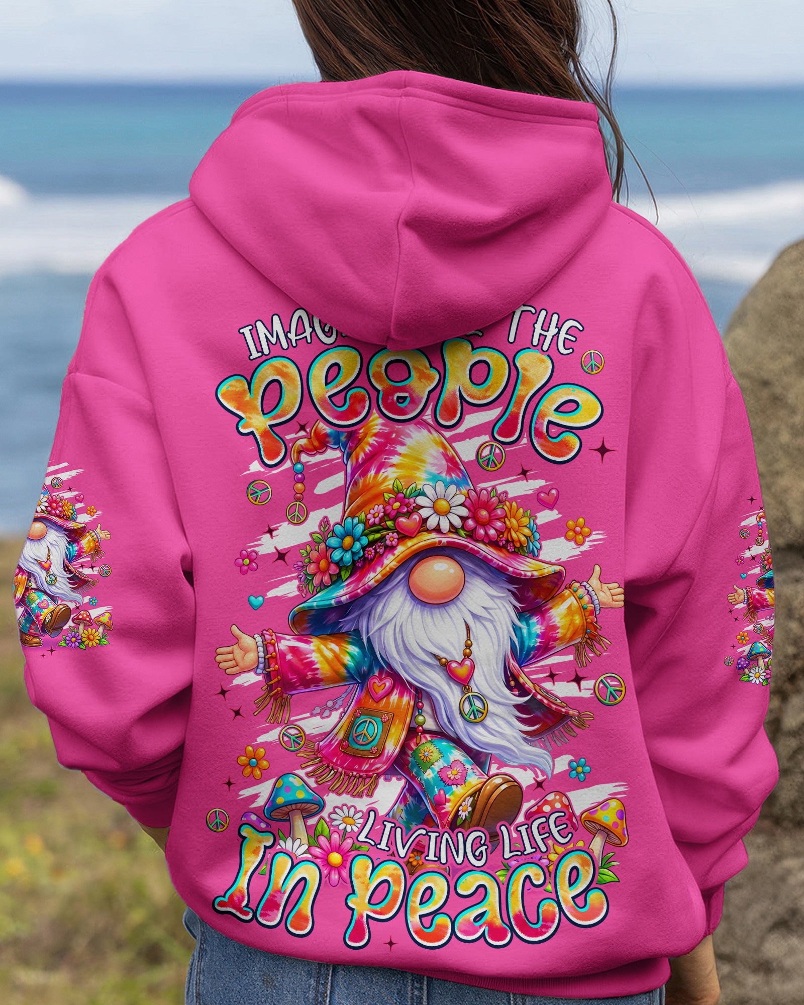 IMAGINE ALL THE PEOPLE LIVING LIFE IN PEACE GNOME ALL OVER PRINT - TYPQ2907262
