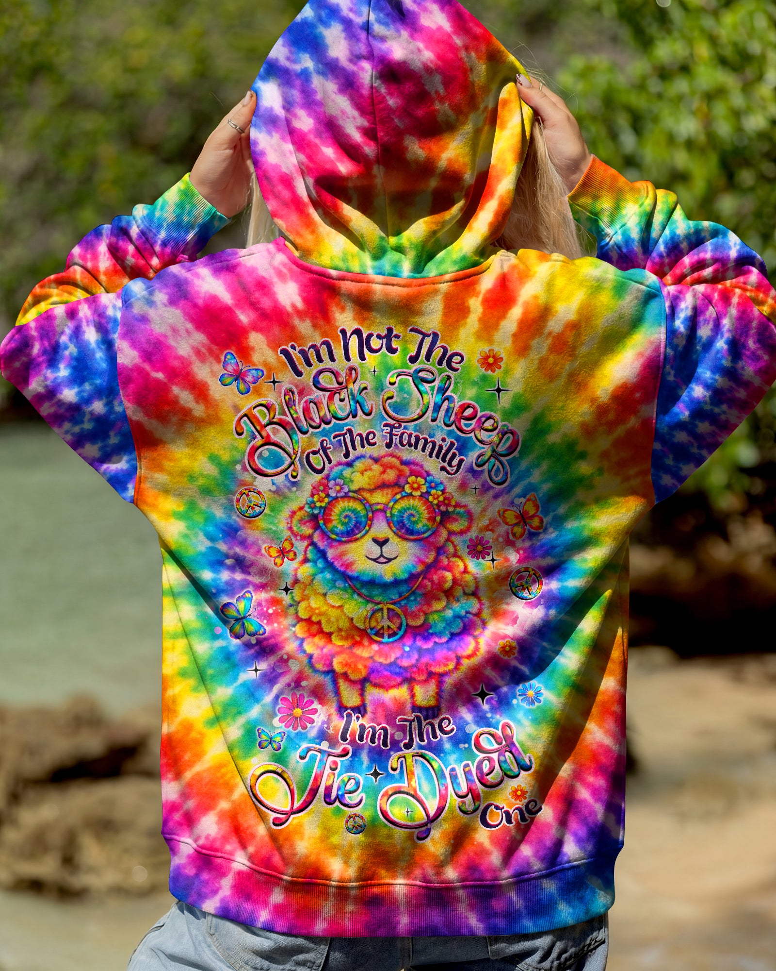 I'M NOT THE BLACK SHEEP COLORFUL SWIRL ALL OVER PRINT  - TLHN2703263