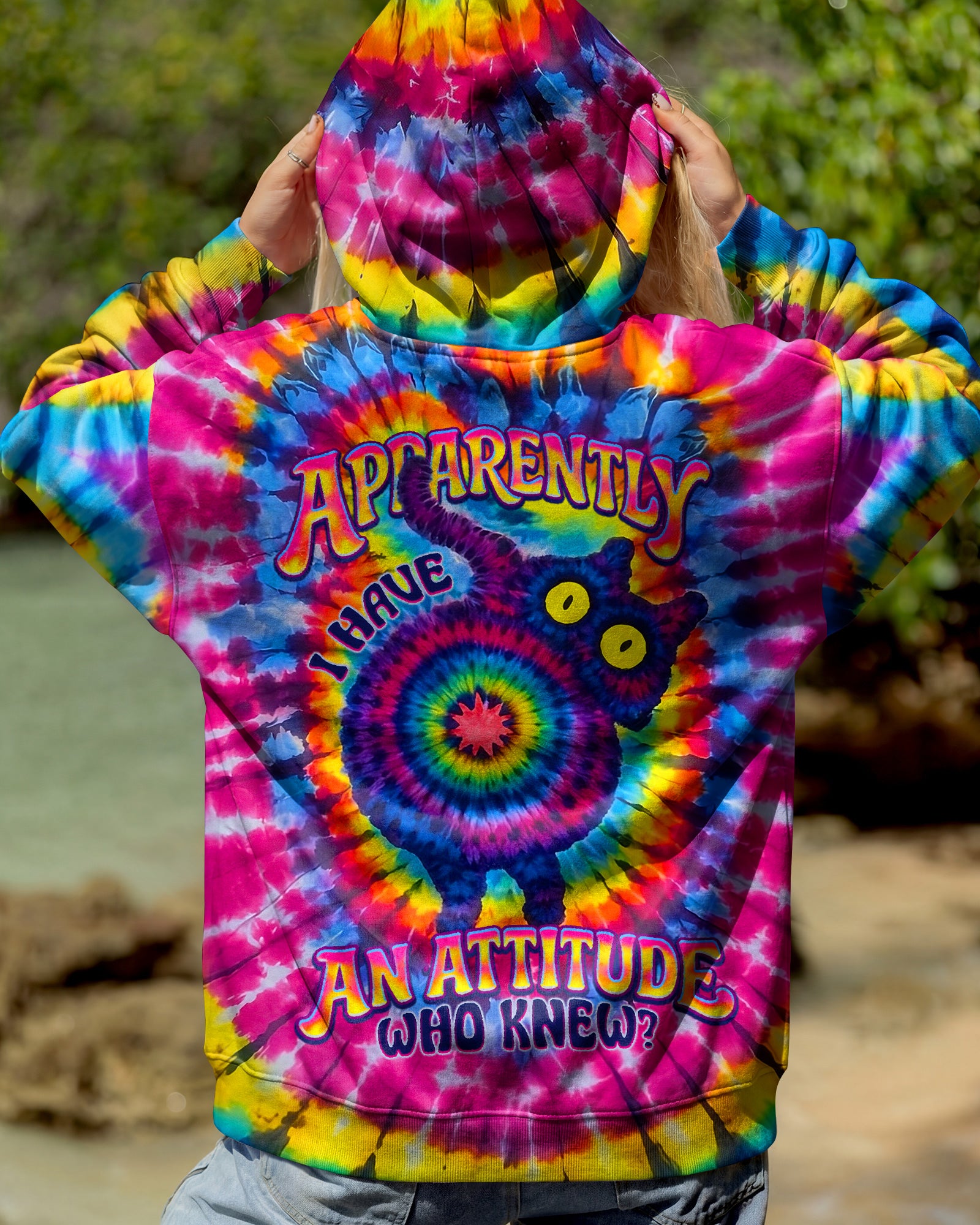 APPARENTLY I HAVE AN ATTITUDE WHO KNEW CAT ALL OVER PRINT - TLNO0403262