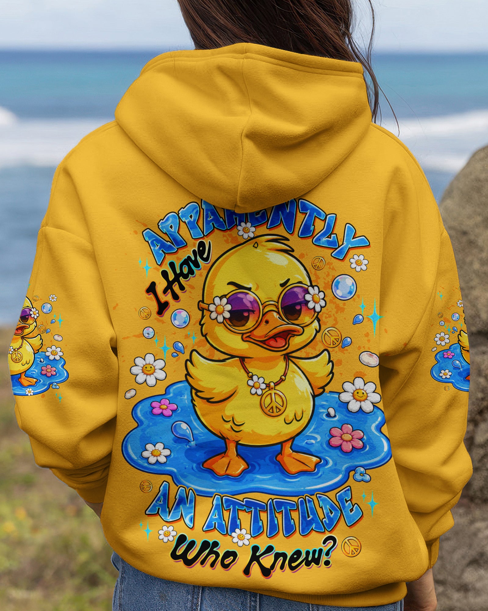 APPARENTLY I HAVE AN ATTITUDE WHO KNEW DUCK ALL OVER PRINT - TLTW2105263