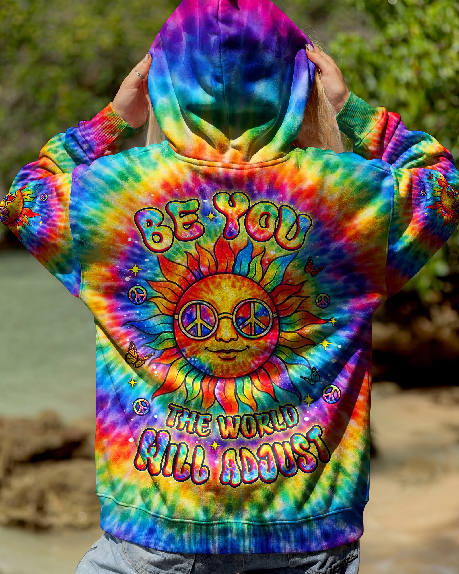 BE YOU THE WORLD WILL ADJUST HIPPIE SUN ALL OVER PRINT - YHLT2502261