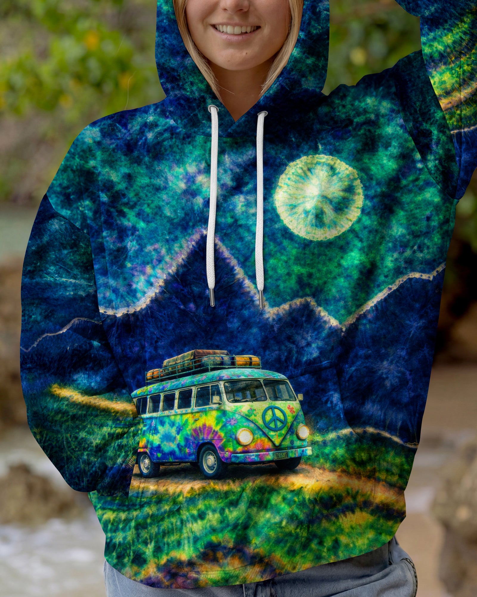 HIPPIE BUS UNDER MOON SWIRL ALL OVER PRINT  - TLTW0202262
