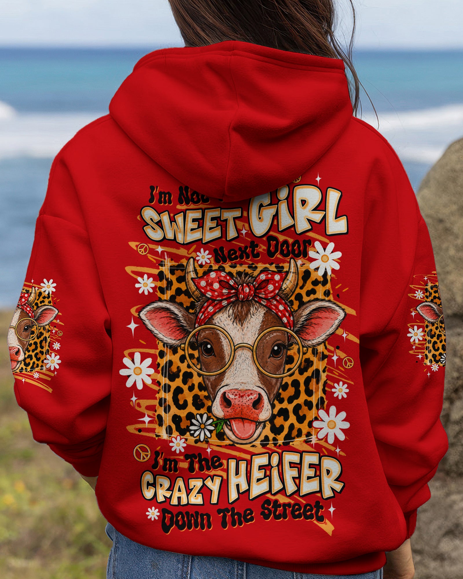 CRAZY HEIFER DOWN THE STREET COW ALL OVER PRINT  - TLTW2306262