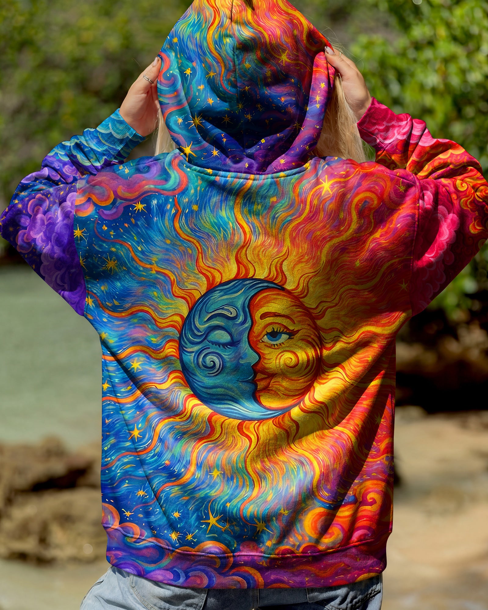 HIPPIE SUN MOON ART ALL OVER PRINT - TLNO2602261