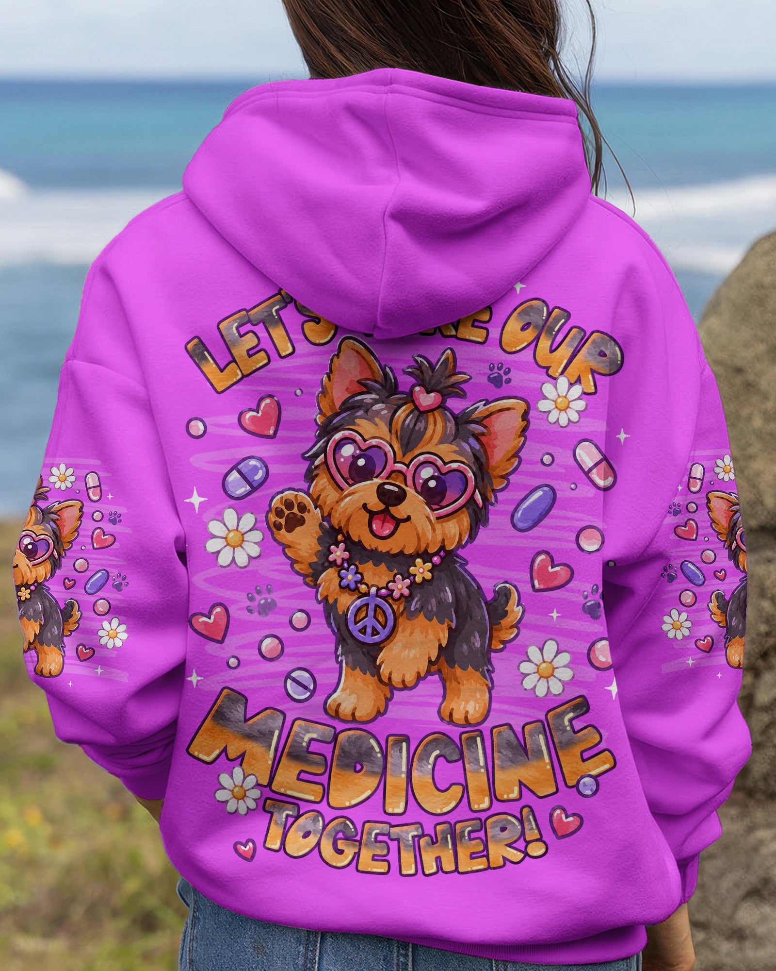 LET'S TAKE OUR MEDICINE YORKIE DOG ALL OVER PRINT - TLNT0907262