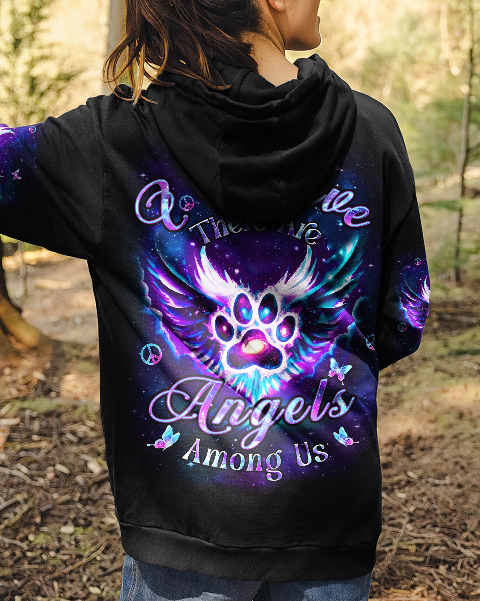 I BELIEVE THERE ARE ANGELS AMONG US PAW PRINT ALL OVER PRINT - YHHN3001262