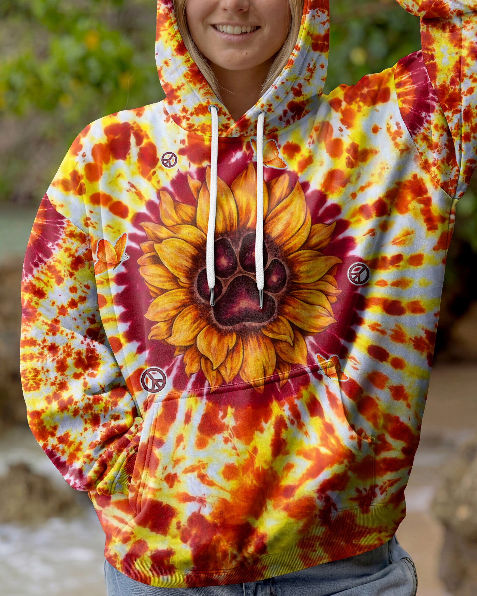 YOU ARE MY SUNSHINE PAW PRINT SUNFLOWER BURST ALL OVER PRINT  - TLTW3006264