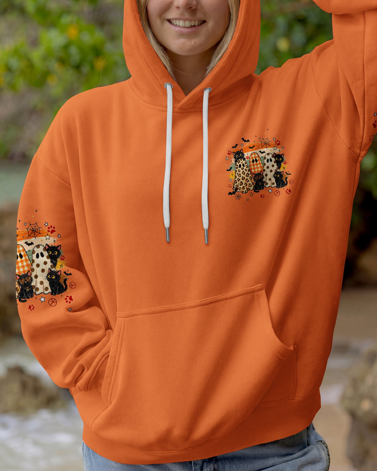 HEY BOO HALLOWEEN CAT ALL OVER PRINT - TYPQ2407261