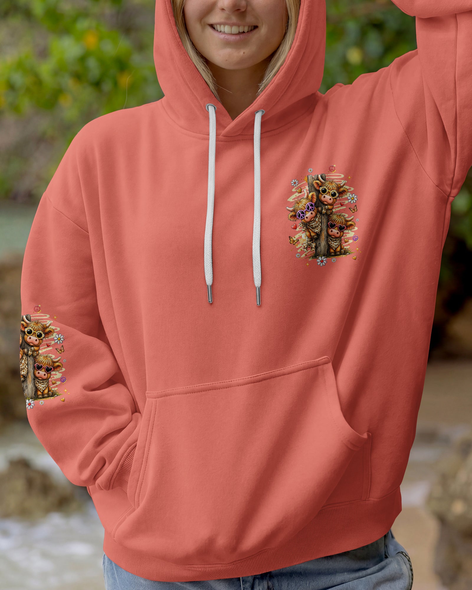 GOOD TIMES CRAZY FRIENDS HIGHLAND COW ALL OVER PRINT - TLHG0807261